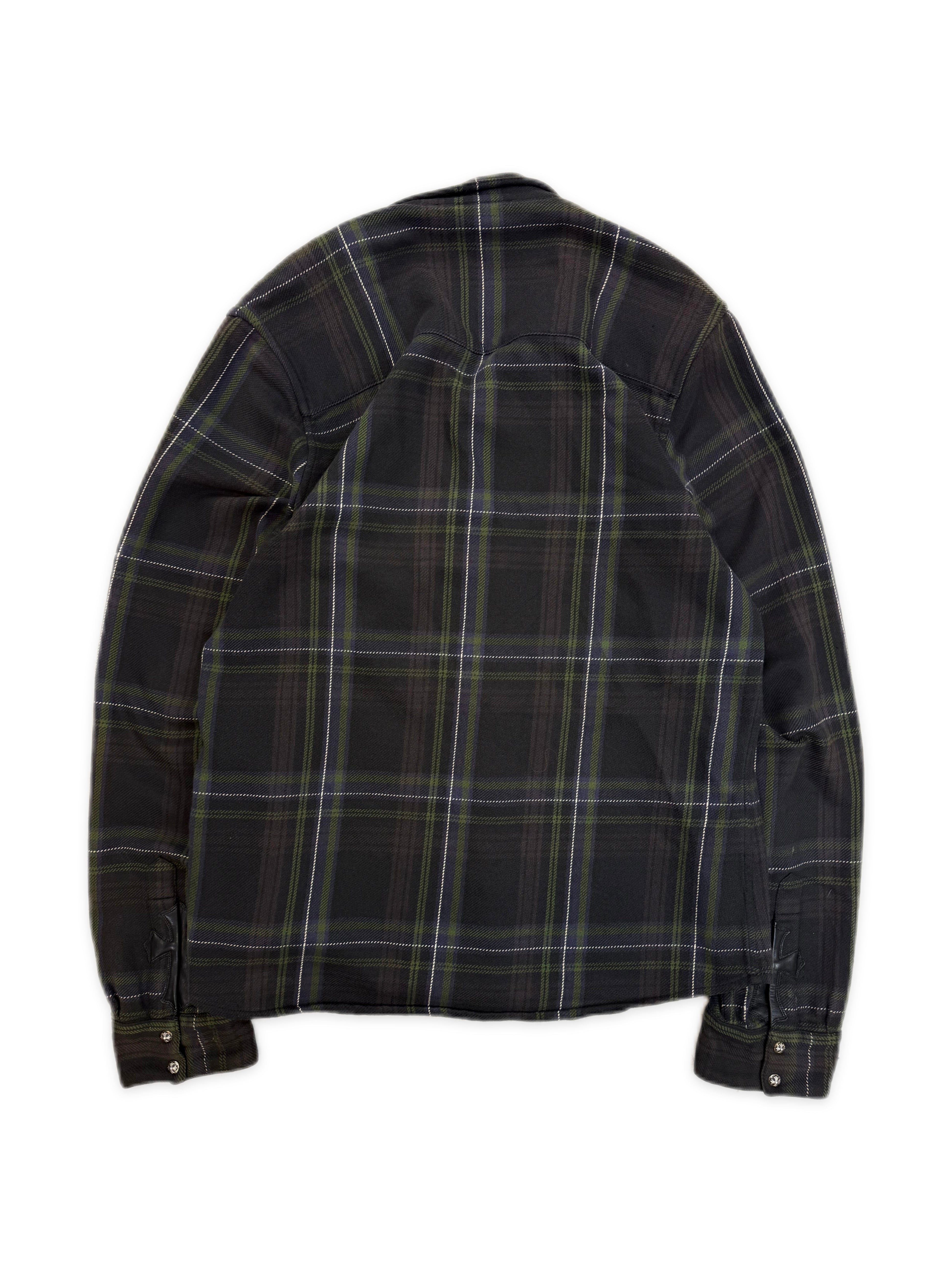 Chrome Hearts Cross Patch Plaid Plus Button Snap Flannel