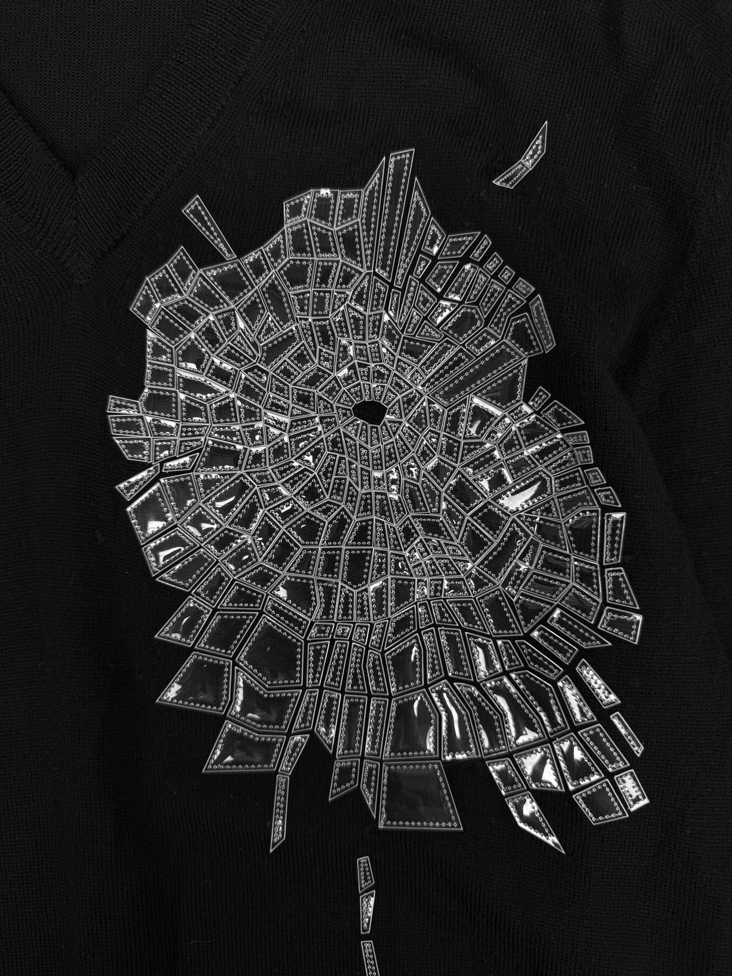 AW08 Dior Homme ‘Gunshot’ Shattered Glass Knitted Sweater