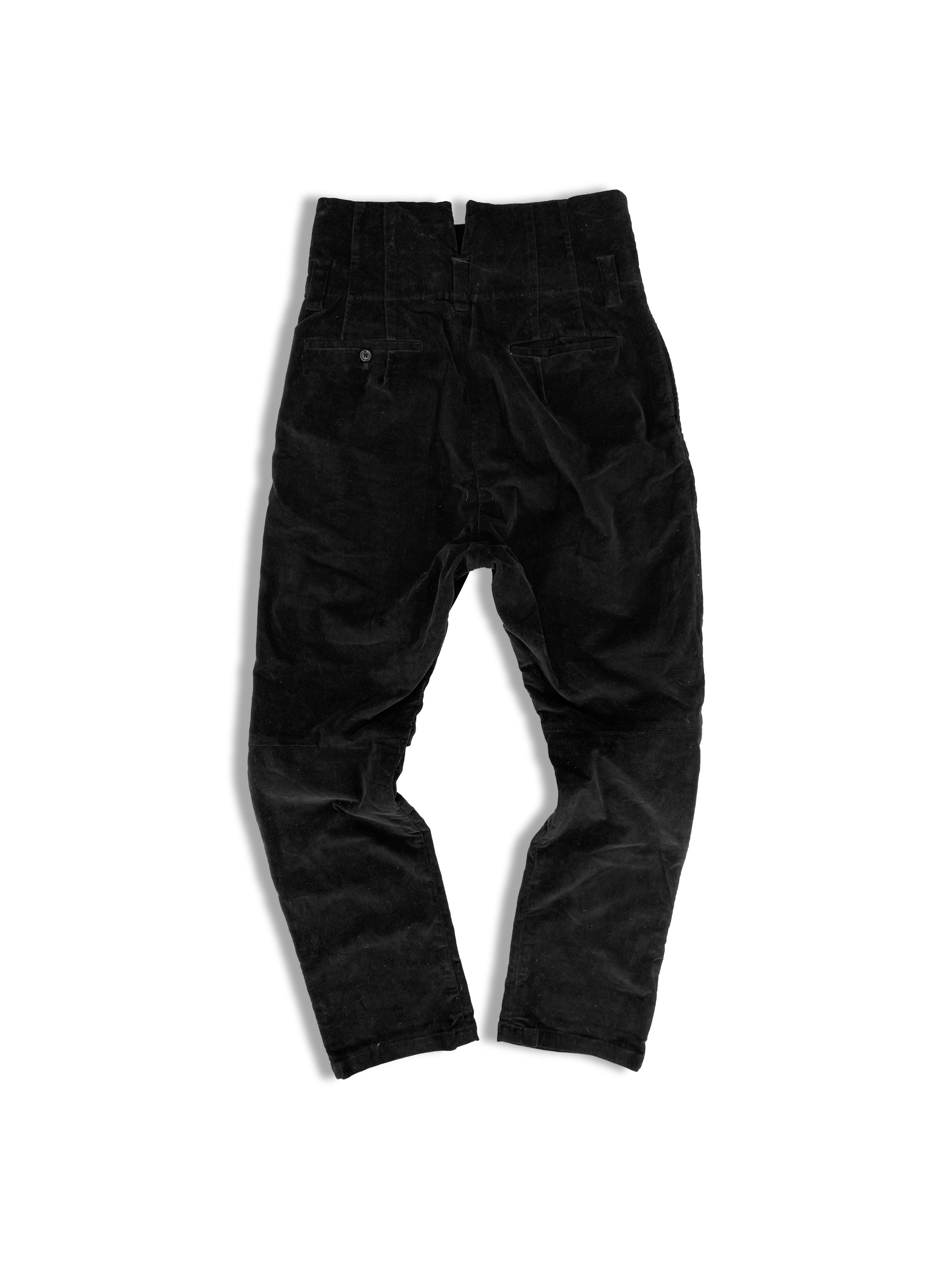 Yasuyuki Ishii Black Corduroy Back Split Trousers