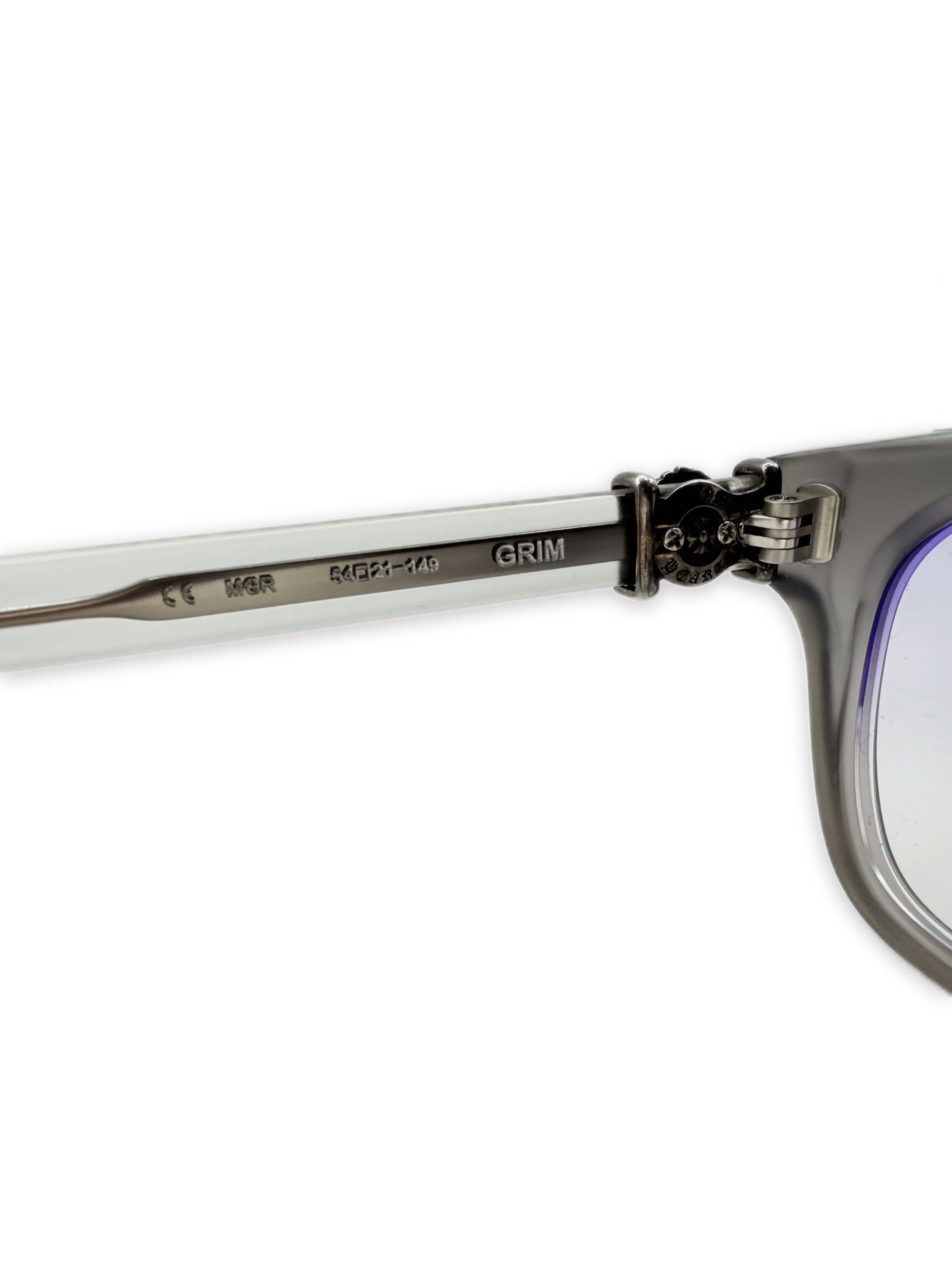Chrome Hearts ‘Grim’ Purple Tint Oval Transparent Prescription Glasses