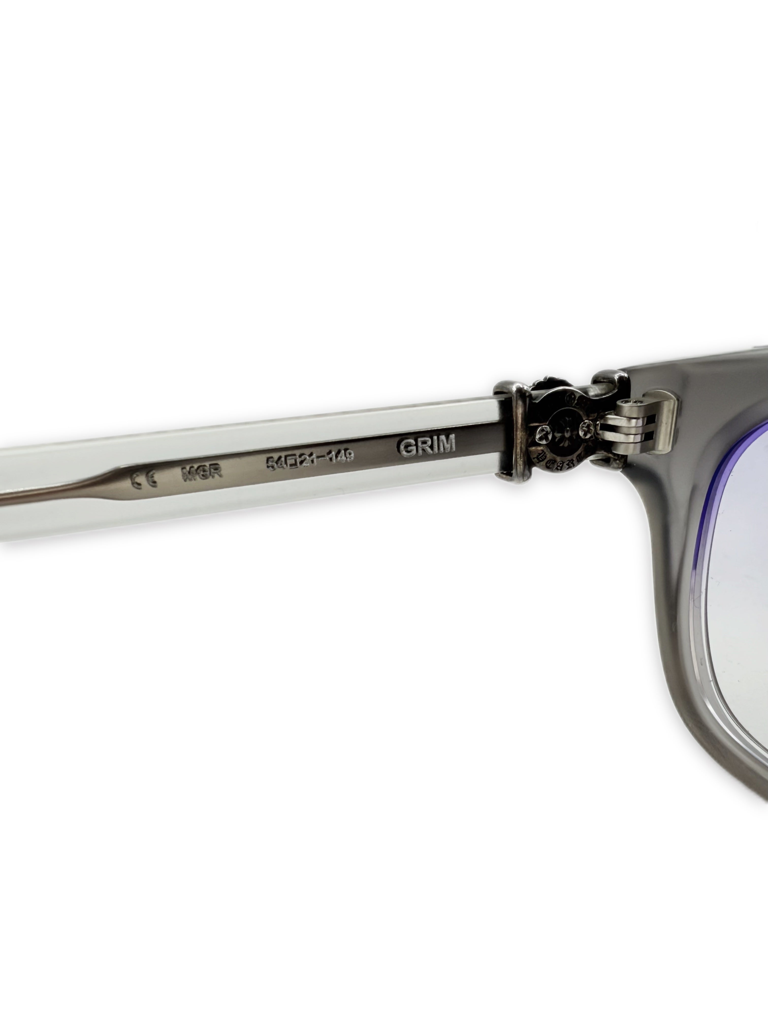 Chrome Hearts ‘Grim’ Purple Tint Oval Transparent Prescription Glasses