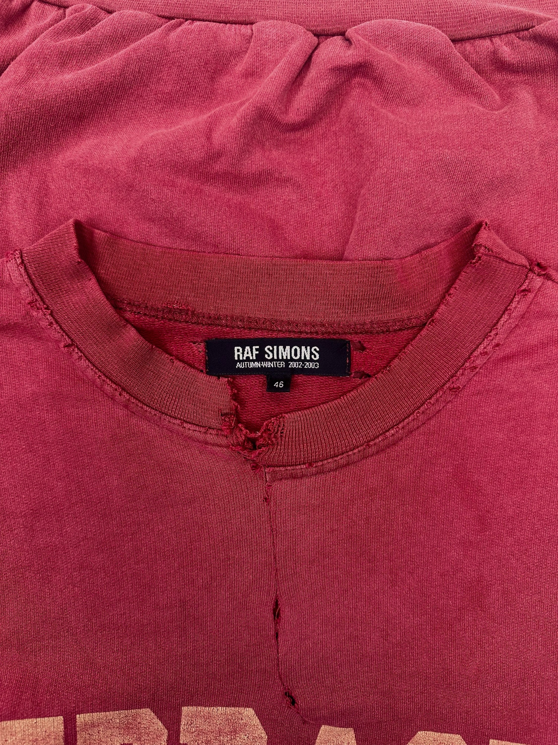 AW02 Raf Simons ‘Nebraska’ Red Collegiate Logo Crewneck