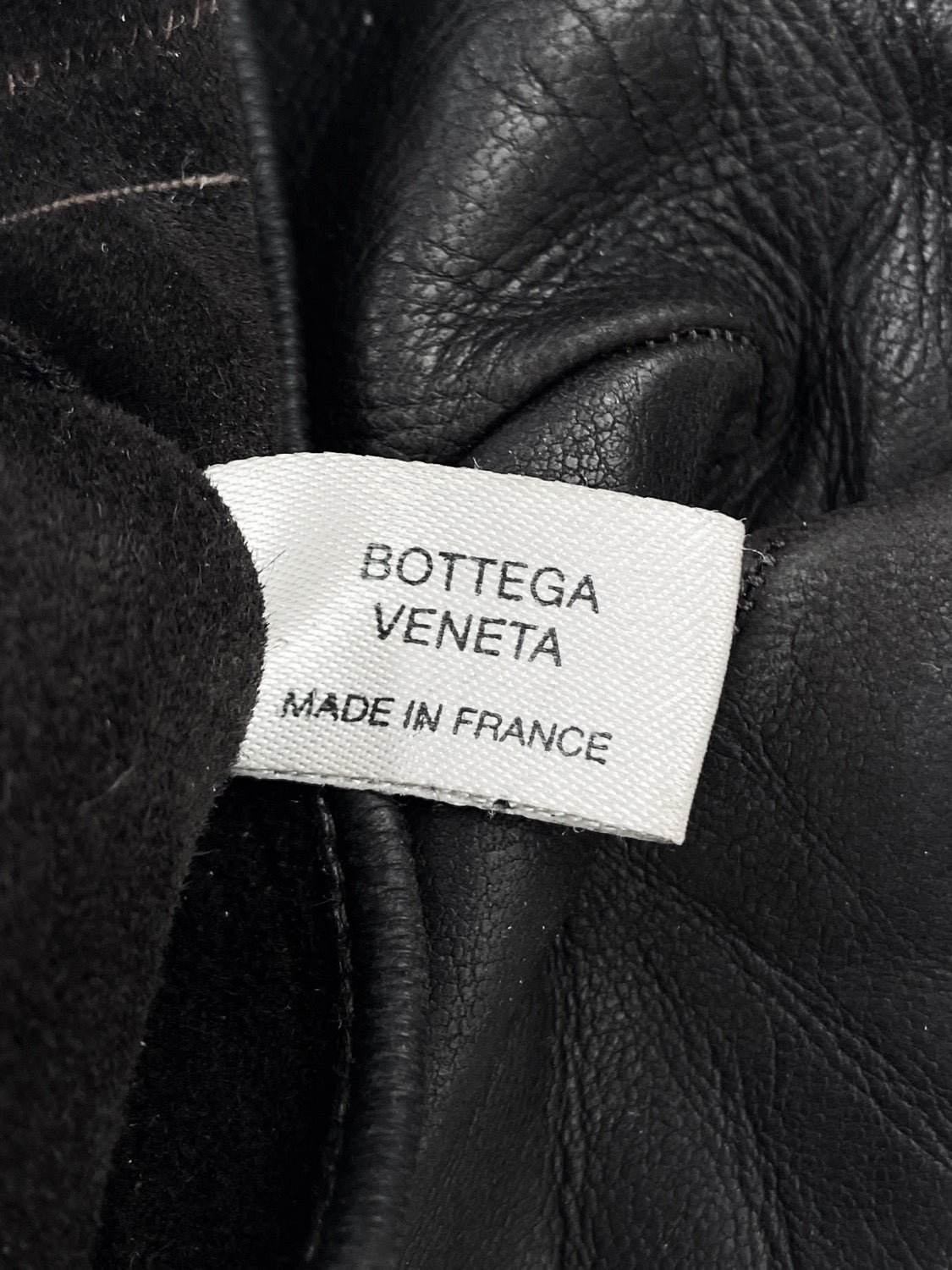 Bottega Veneta Stitched Black Leather Gloves