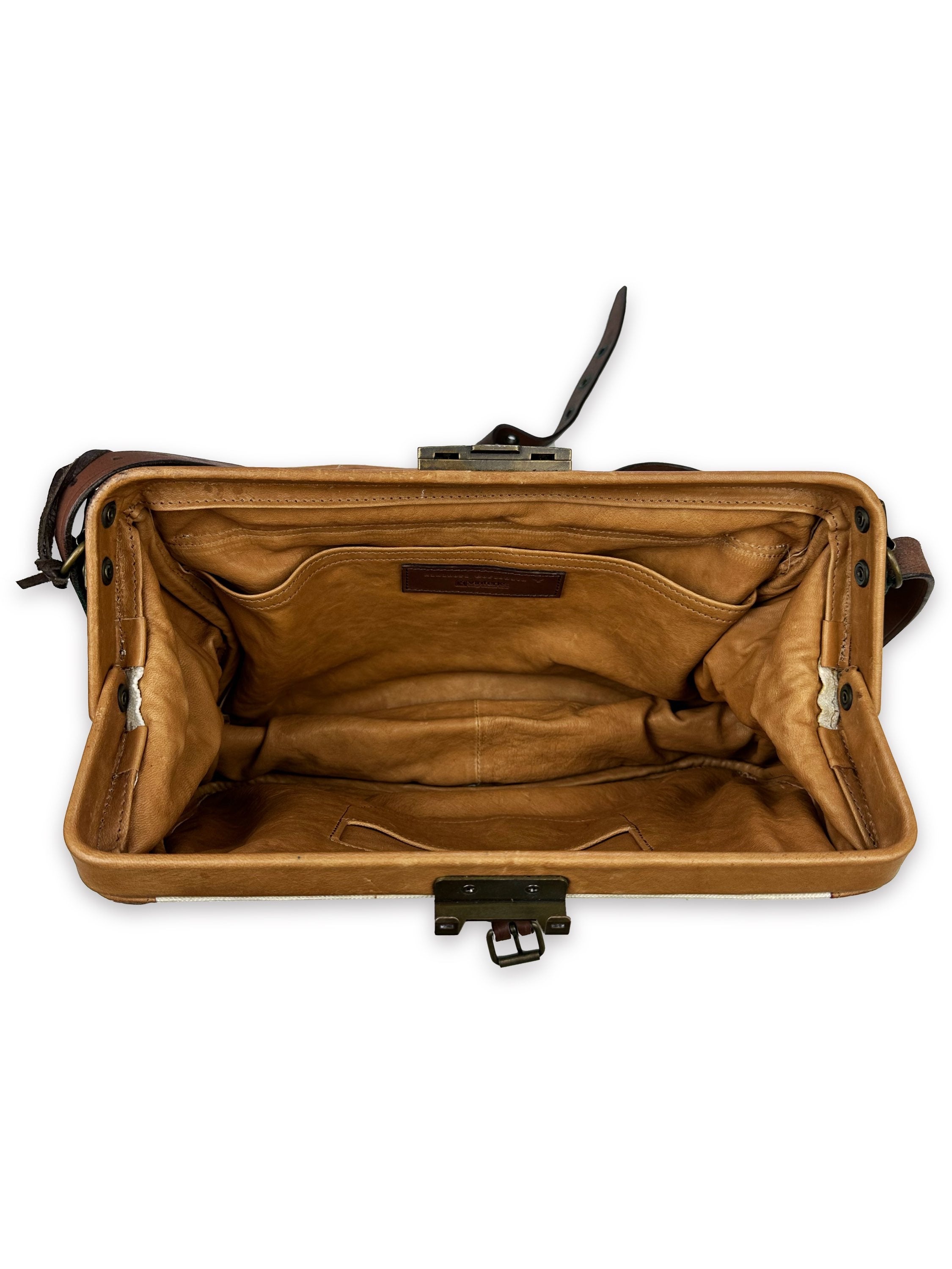Kiminori Morishita Key & Lock White Leather Shoulder Bag