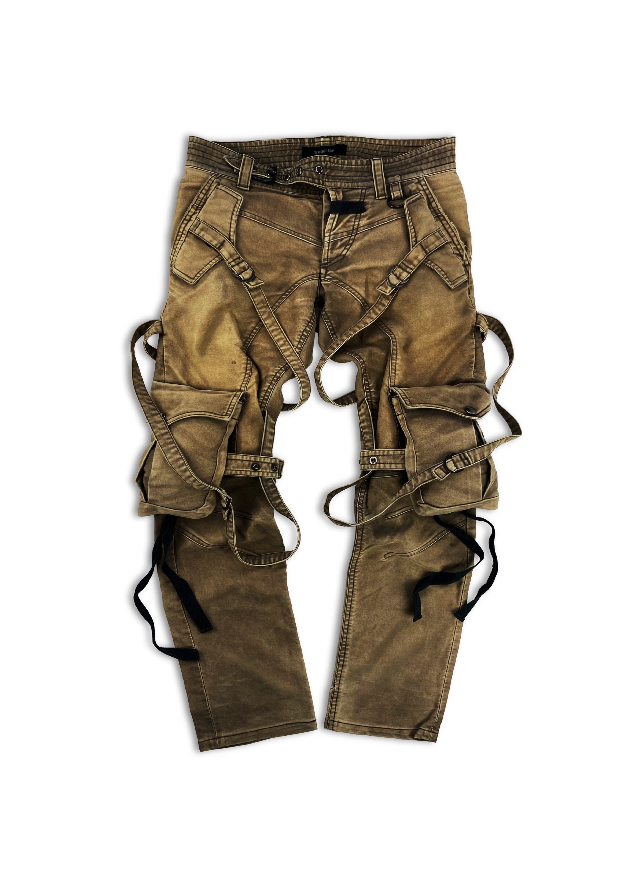 90s Yasuyuki Ishii ‘Bondage’ Strap Reinforced Denim Cargo Pants