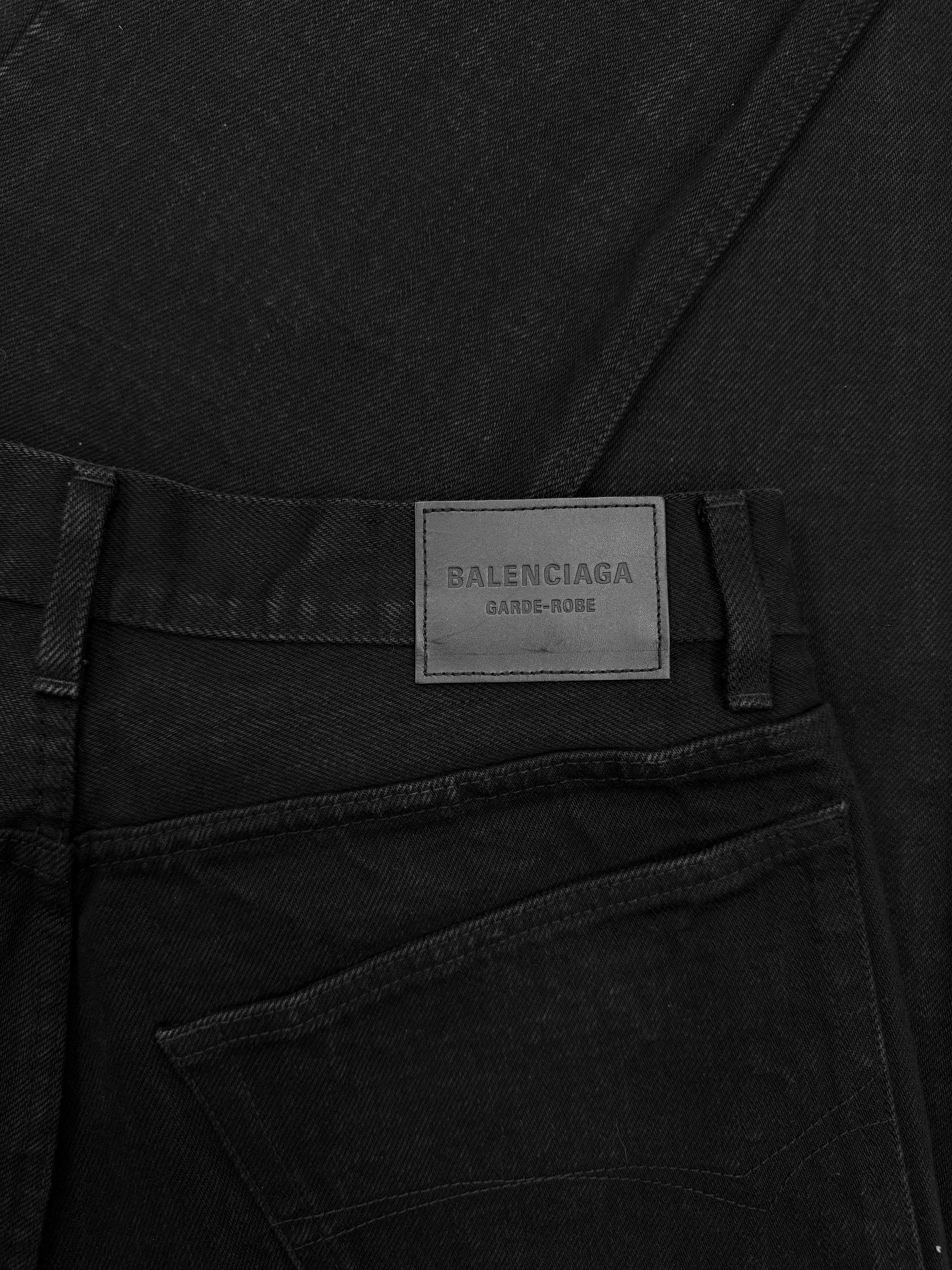 AW22 Balenciaga Japanese Organic Black Baggy Denim
