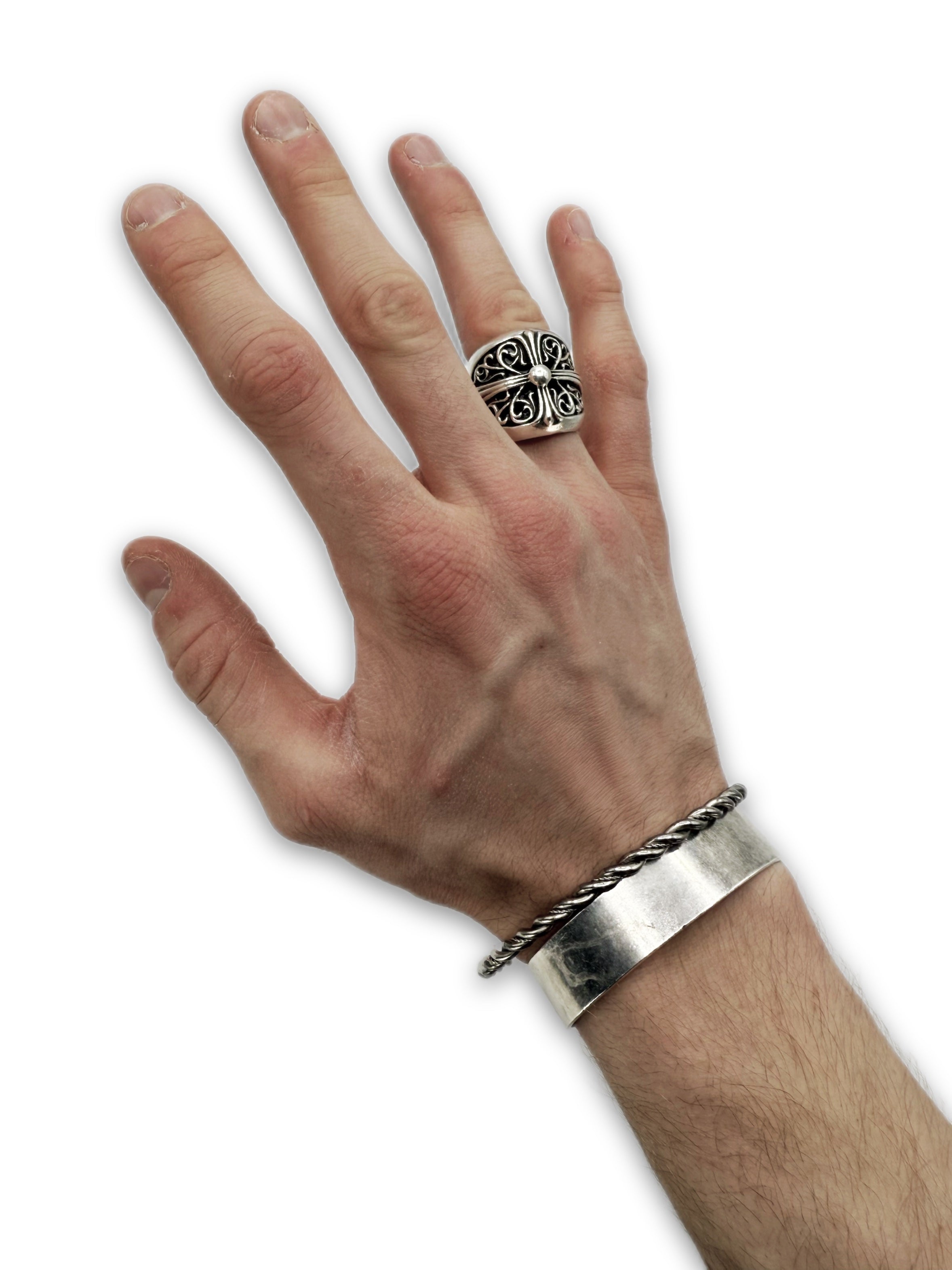 Chrome Hearts ‘Oval’ Etched .925 Silver Ring