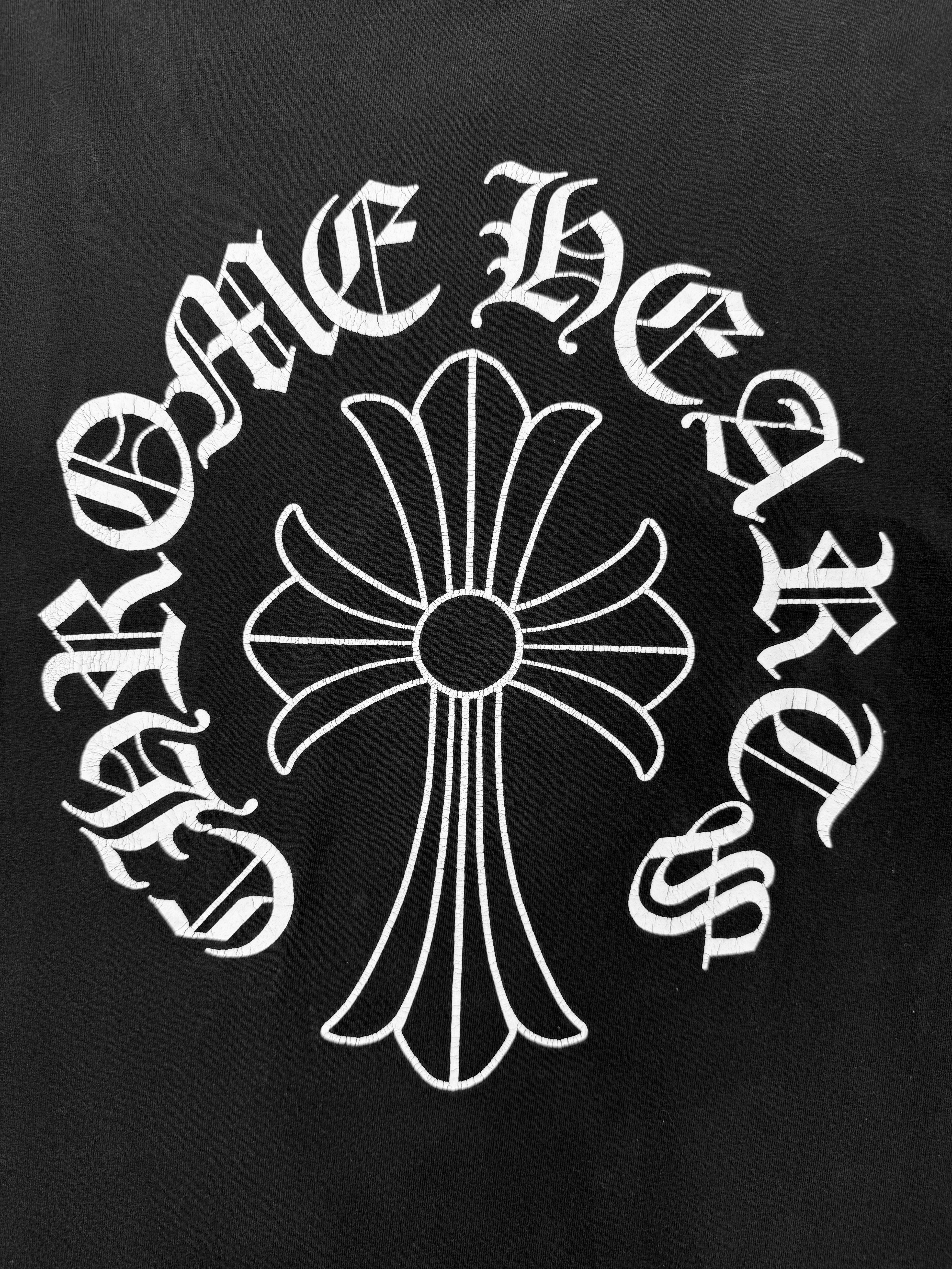 Chrome Hearts Cross Ringer Logo Faded Black T-Shirt