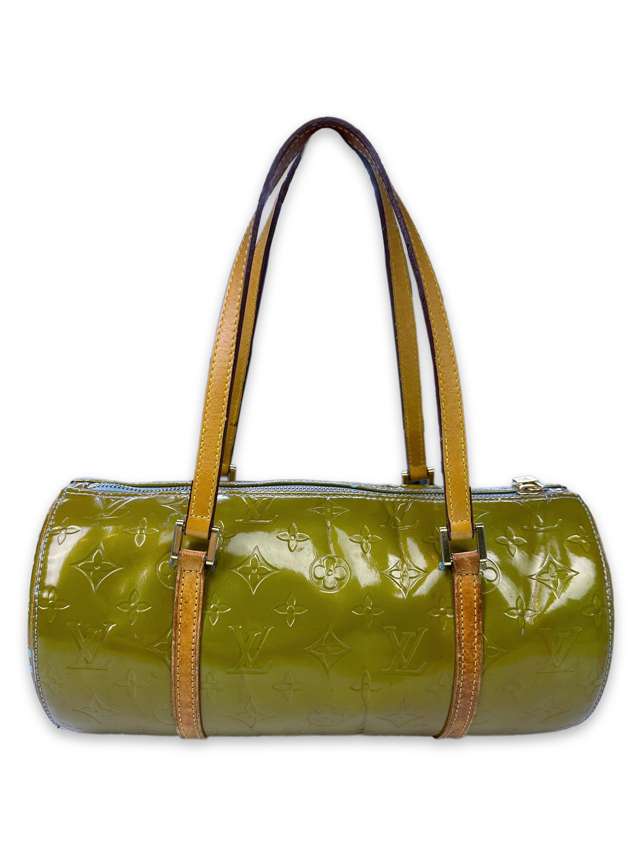 Louis Vuitton Olive Green Embossed Monogram Roller Bag