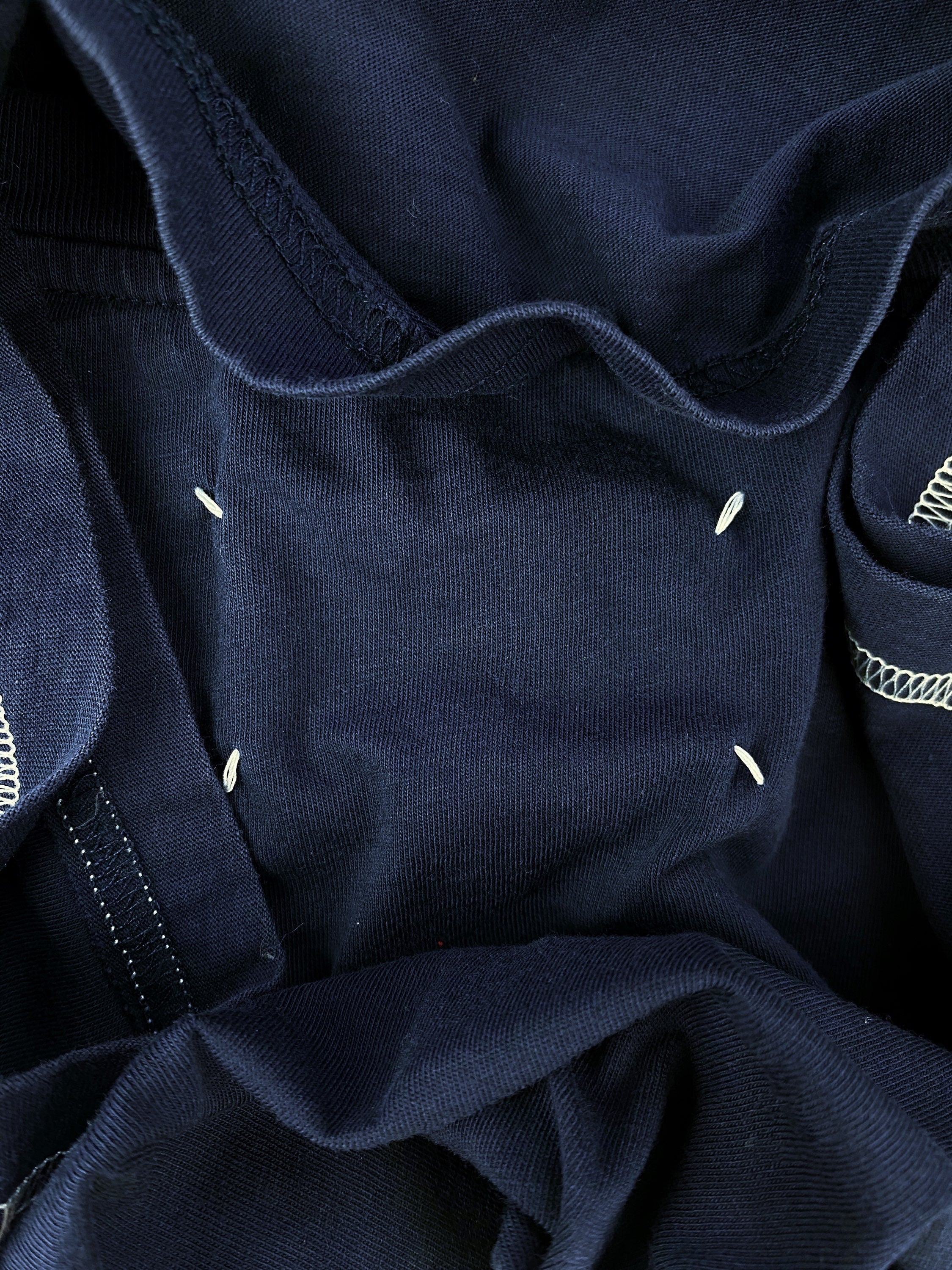 Maison Margiela Navy Blue Contrast Stitch T-Shirt