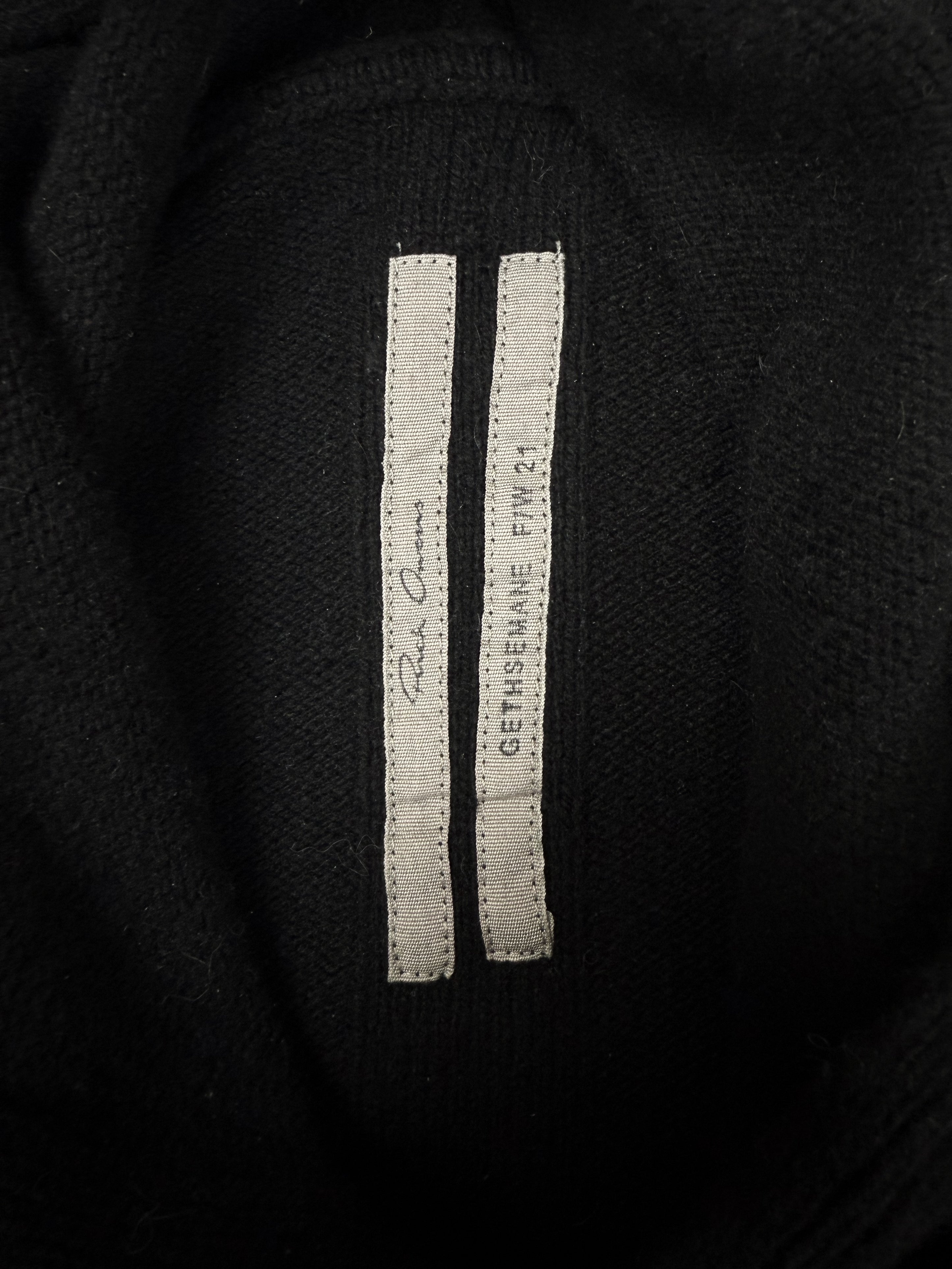 AW21 Rick Owens Gethsemane Black Cashmere Knitted Hoodie
