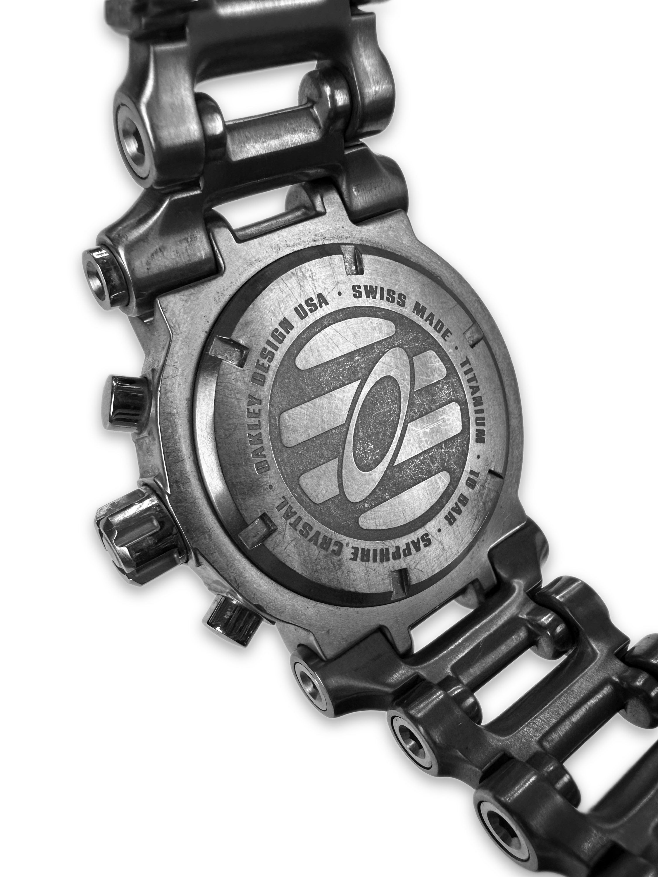 2011 Oakley ‘Hollowpoint’ Titanium White Chronograph Analog Wristwatch