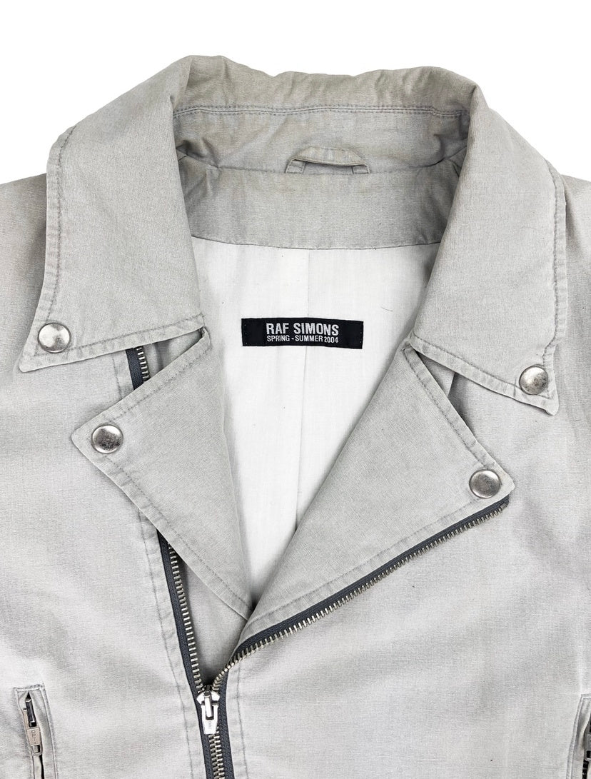 SS04 Raf Simons “MTCBU” Cotton Cargo Pocket Biker Jacket