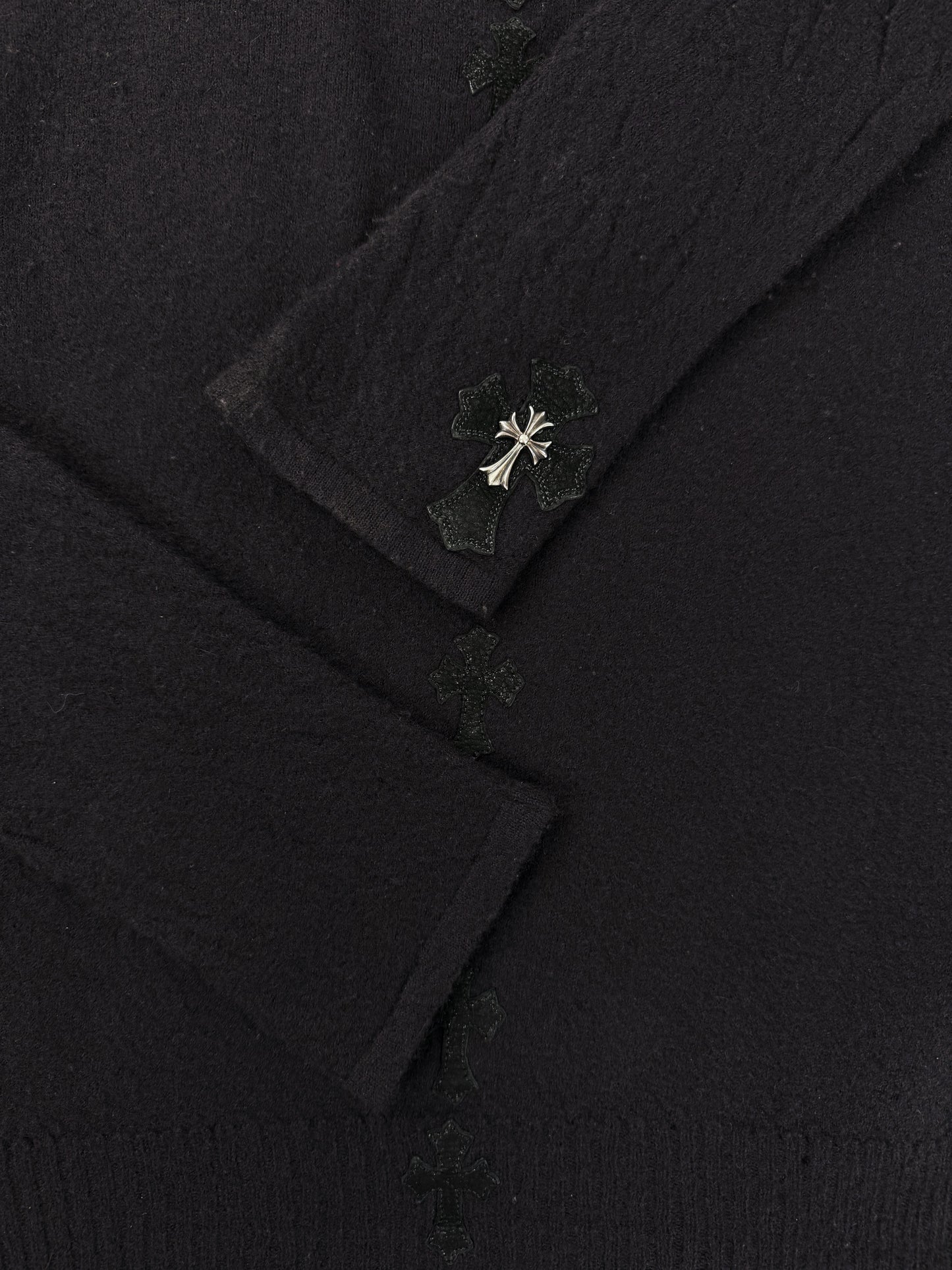 2010 Rick Owens x Chrome Hearts Spine Cross Patch Silver Cashmere Cloak Hoodie