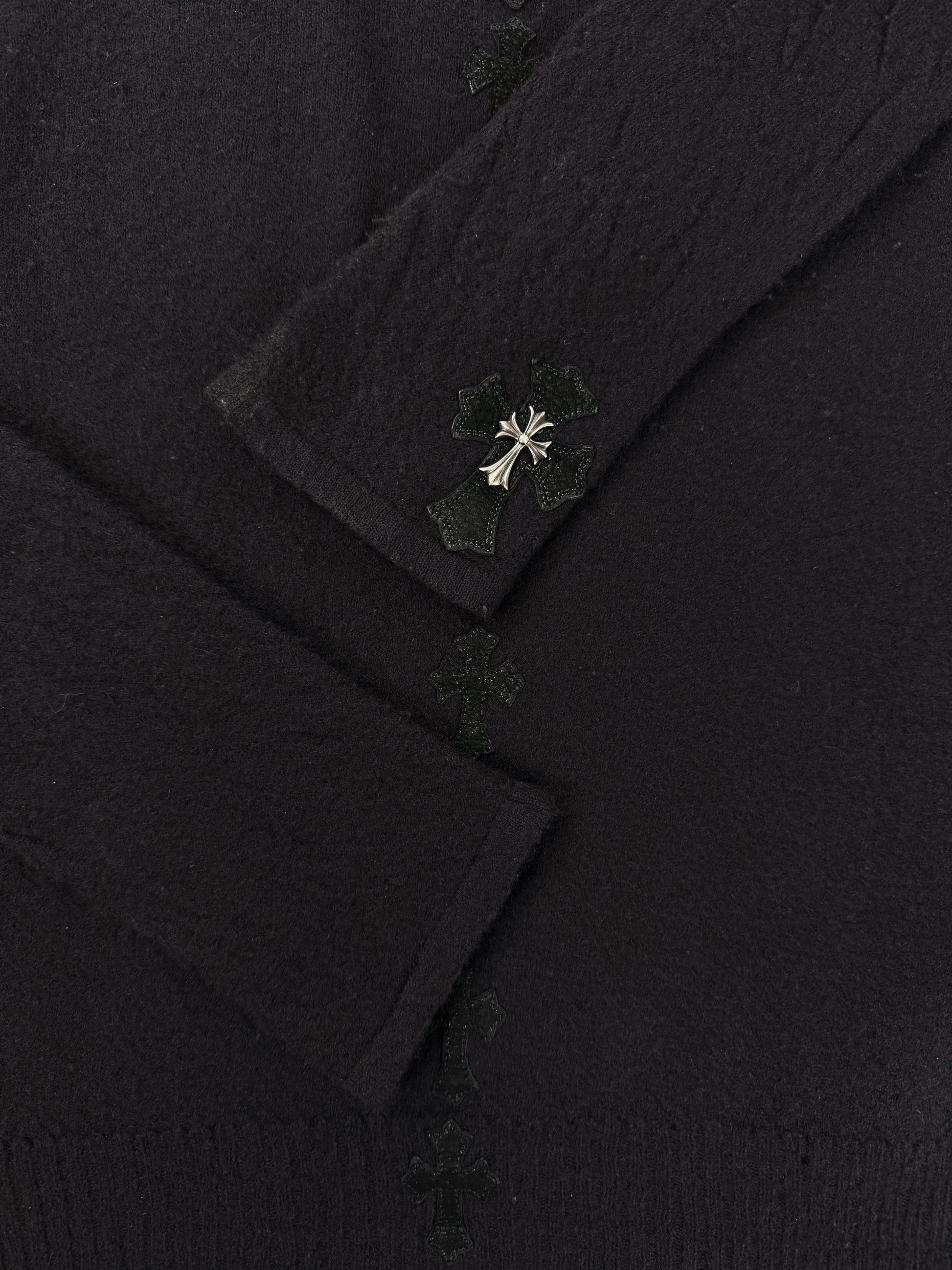 2010 Rick Owens x Chrome Hearts Spine Cross Patch Silver Cashmere Cloak Hoodie