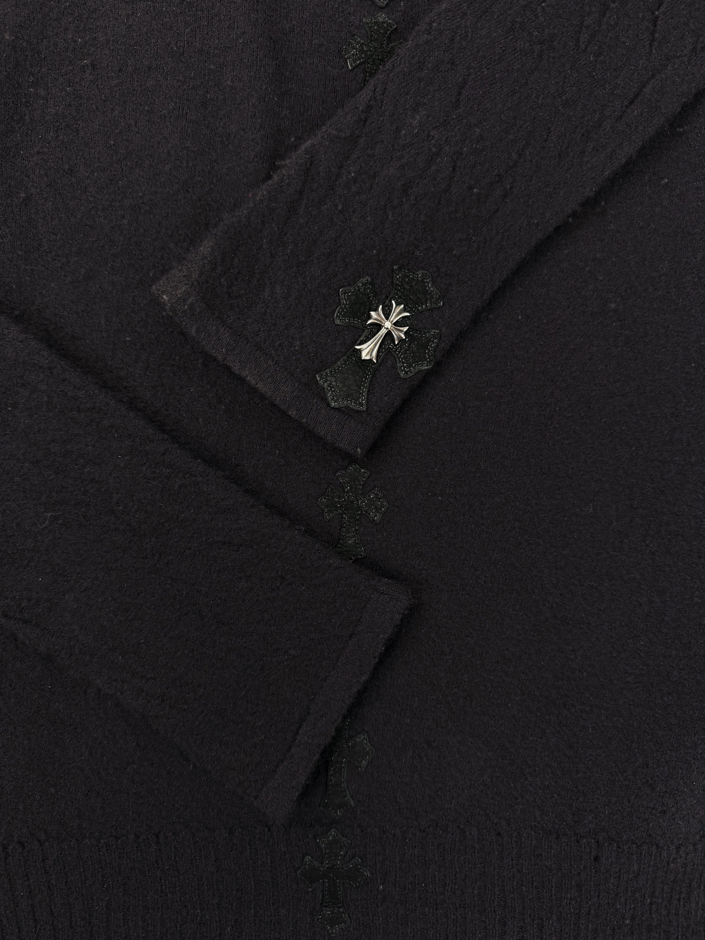 2010 Rick Owens x Chrome Hearts Spine Cross Patch Silver Cashmere Cloak Hoodie