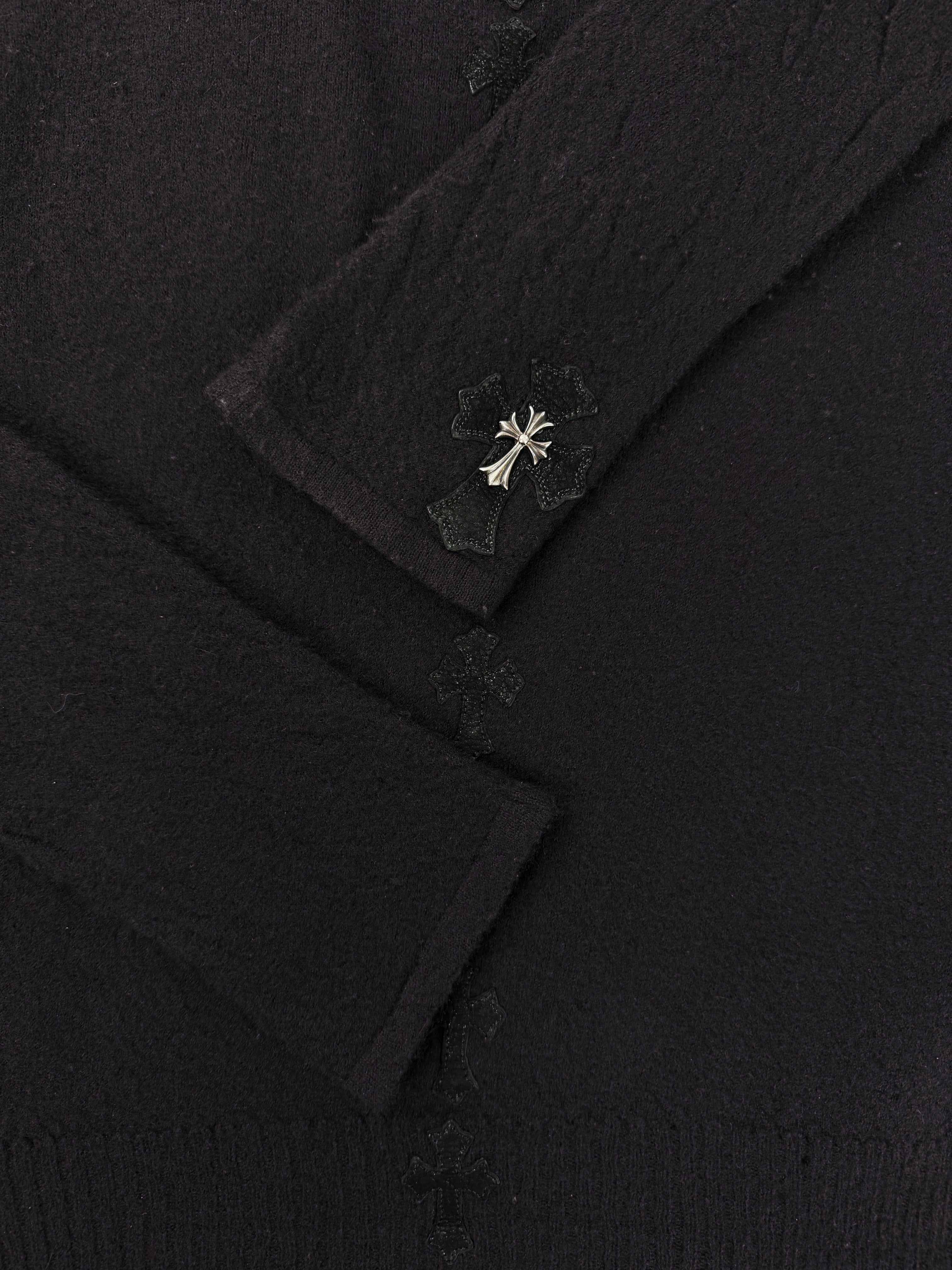 2010 Rick Owens x Chrome Hearts Spine Cross Patch Silver Cashmere Cloak Hoodie
