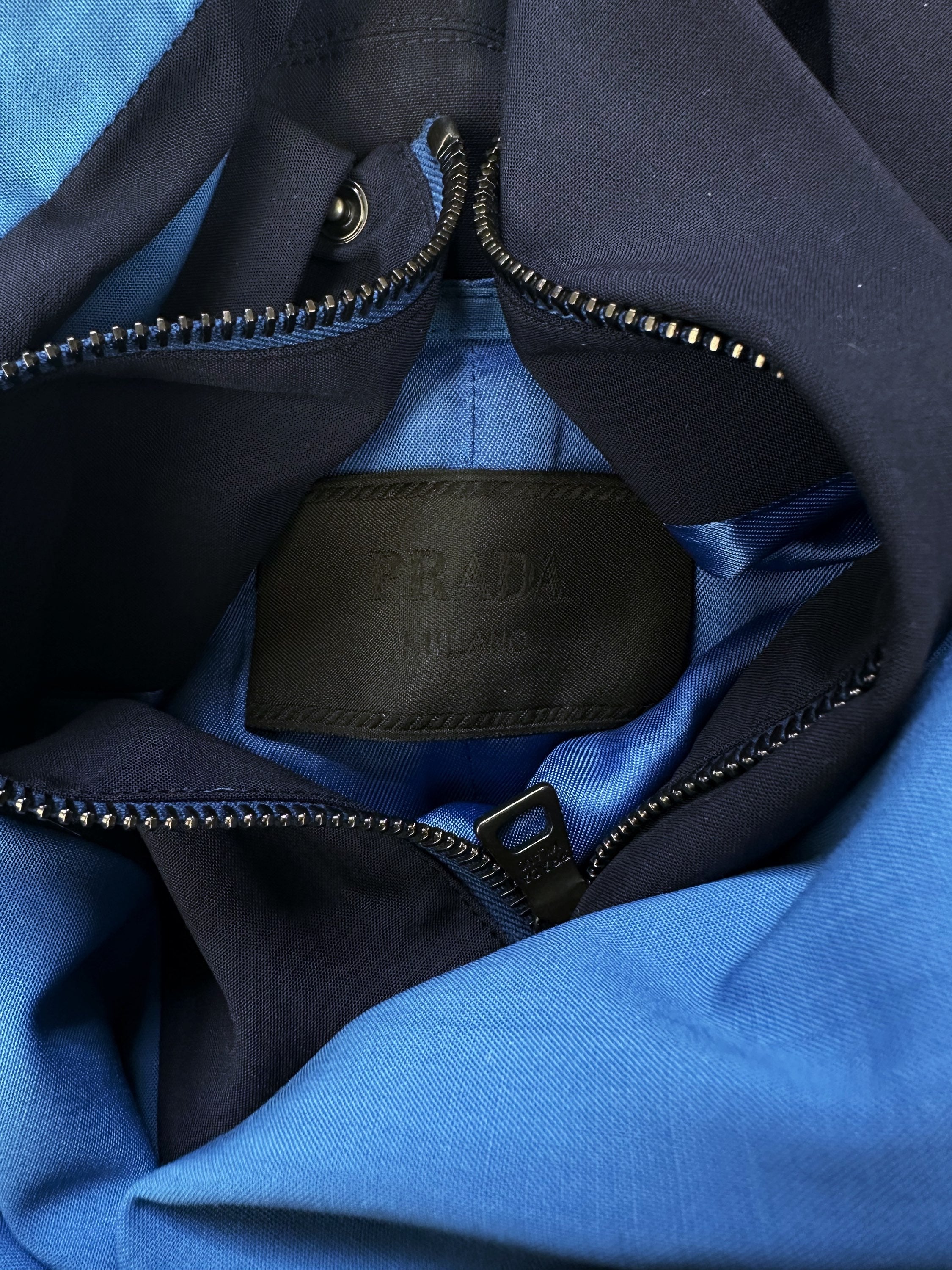 SS13 Prada Two Tone Full-zip Collared Short Sleeve Shirt Jacket