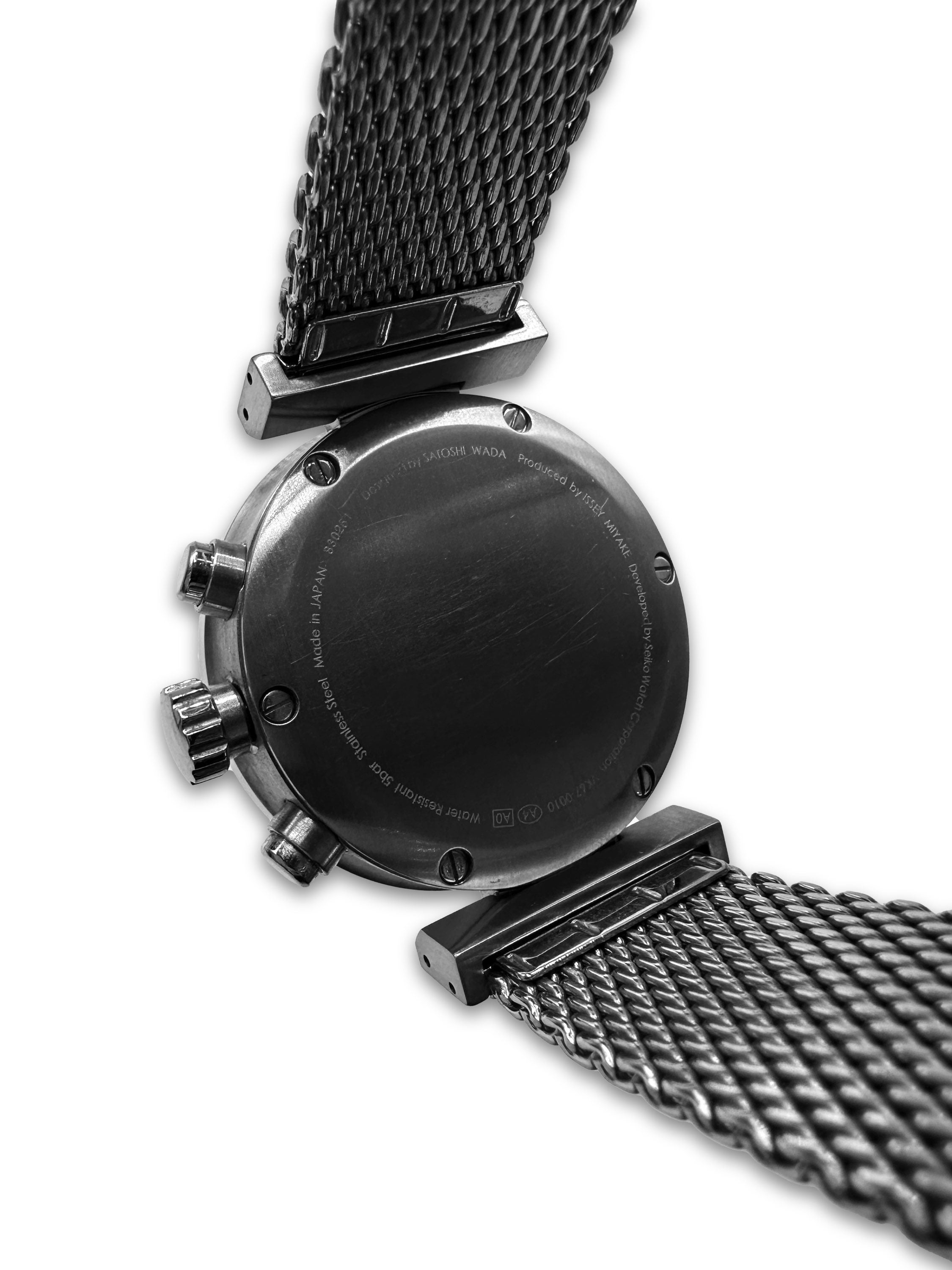 00s Issey Miyake by Satoshi Wada Triple Chronograph Silver Watch