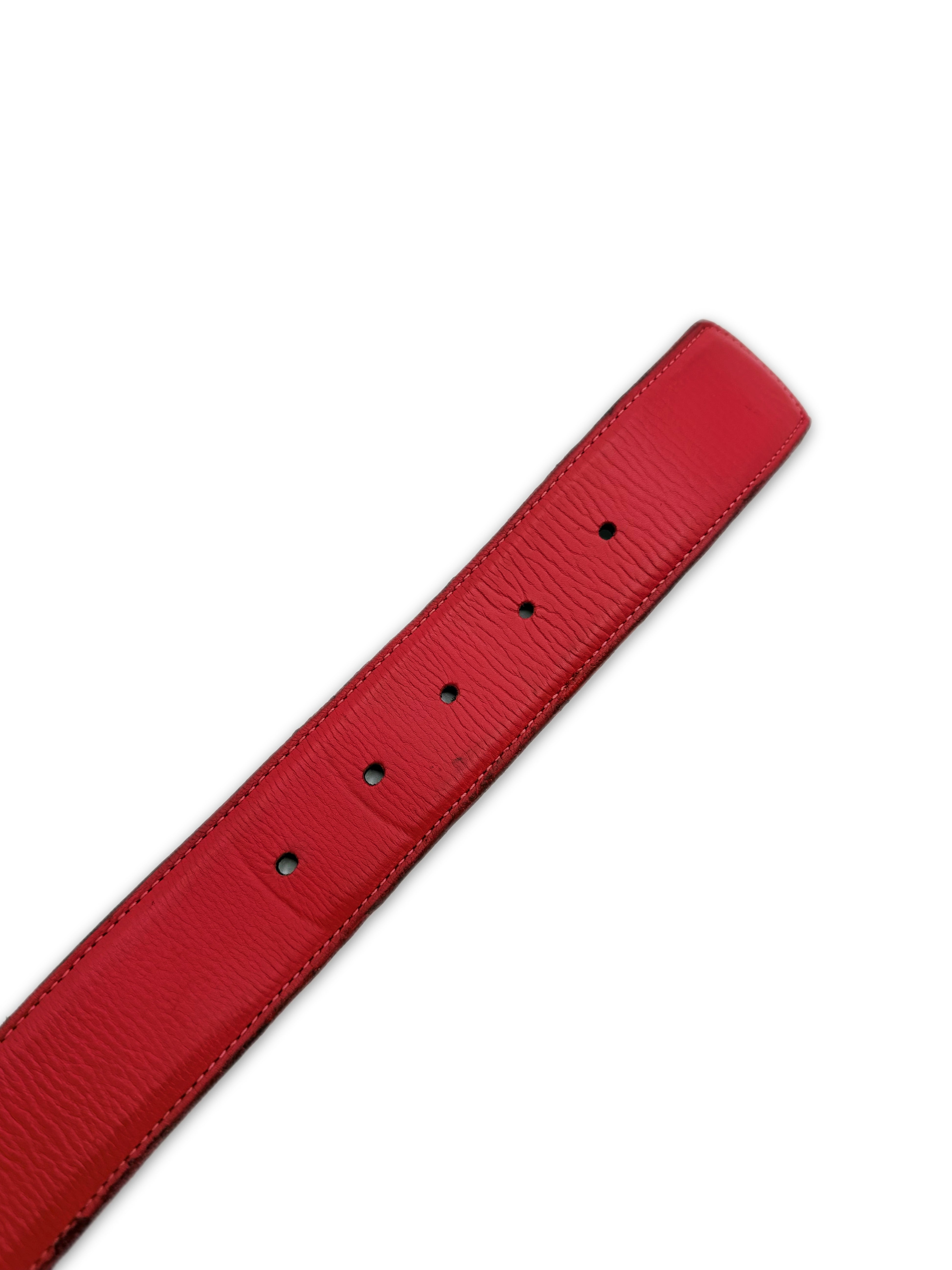 Chrome Hearts Cherry Red Leather ‘Gunslinger’ .925 Silver Belt