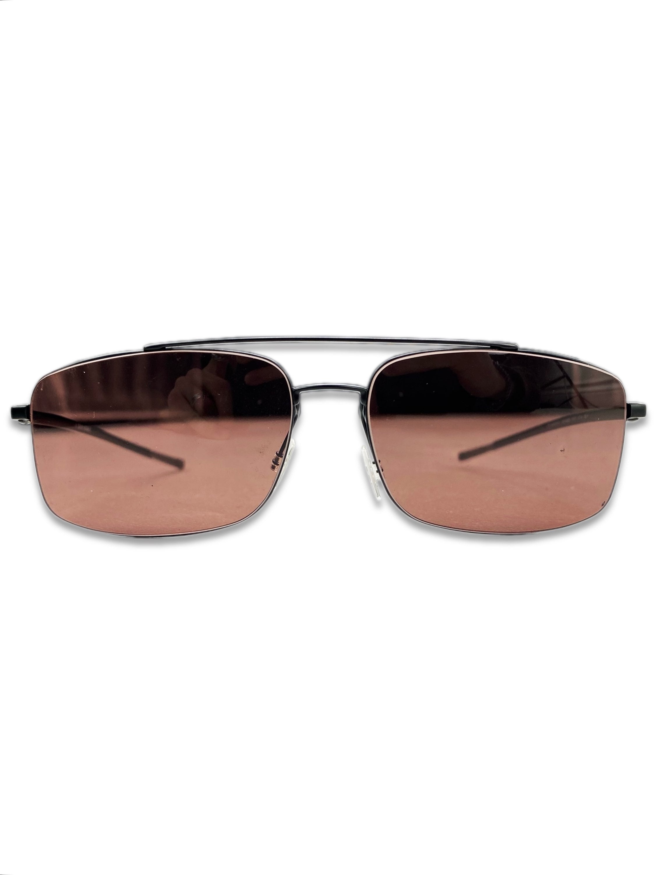 Dior Homme Rose Tint Rounded Skinny Frame Etched Sunglasses