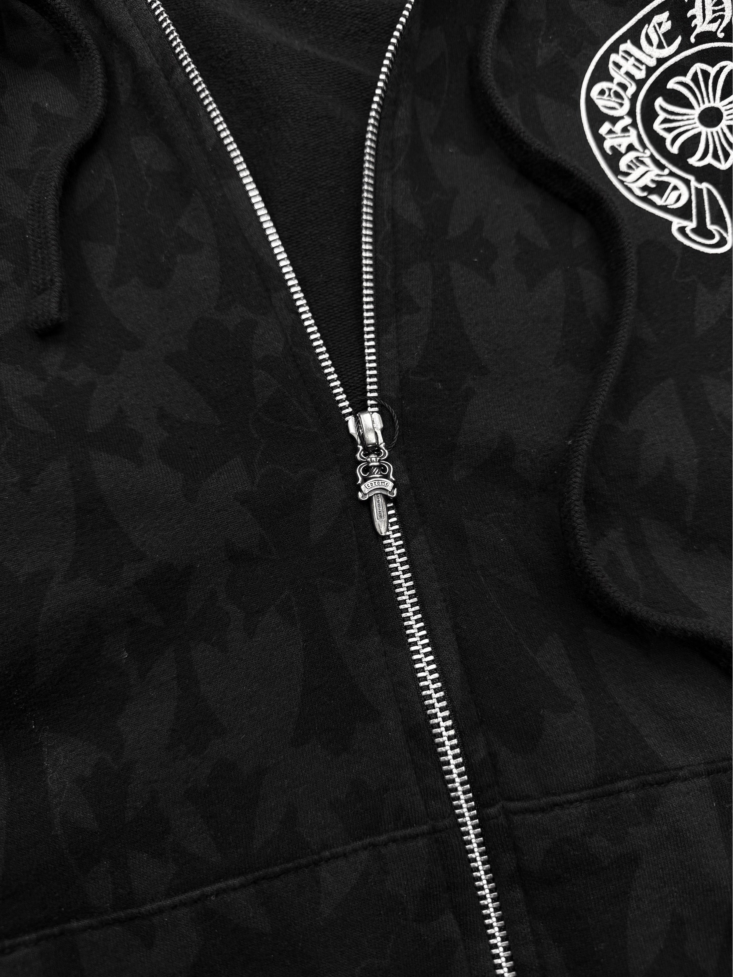 Chrome Hearts Cemetery Monogram Cross Dagger Zip-up Hoodie