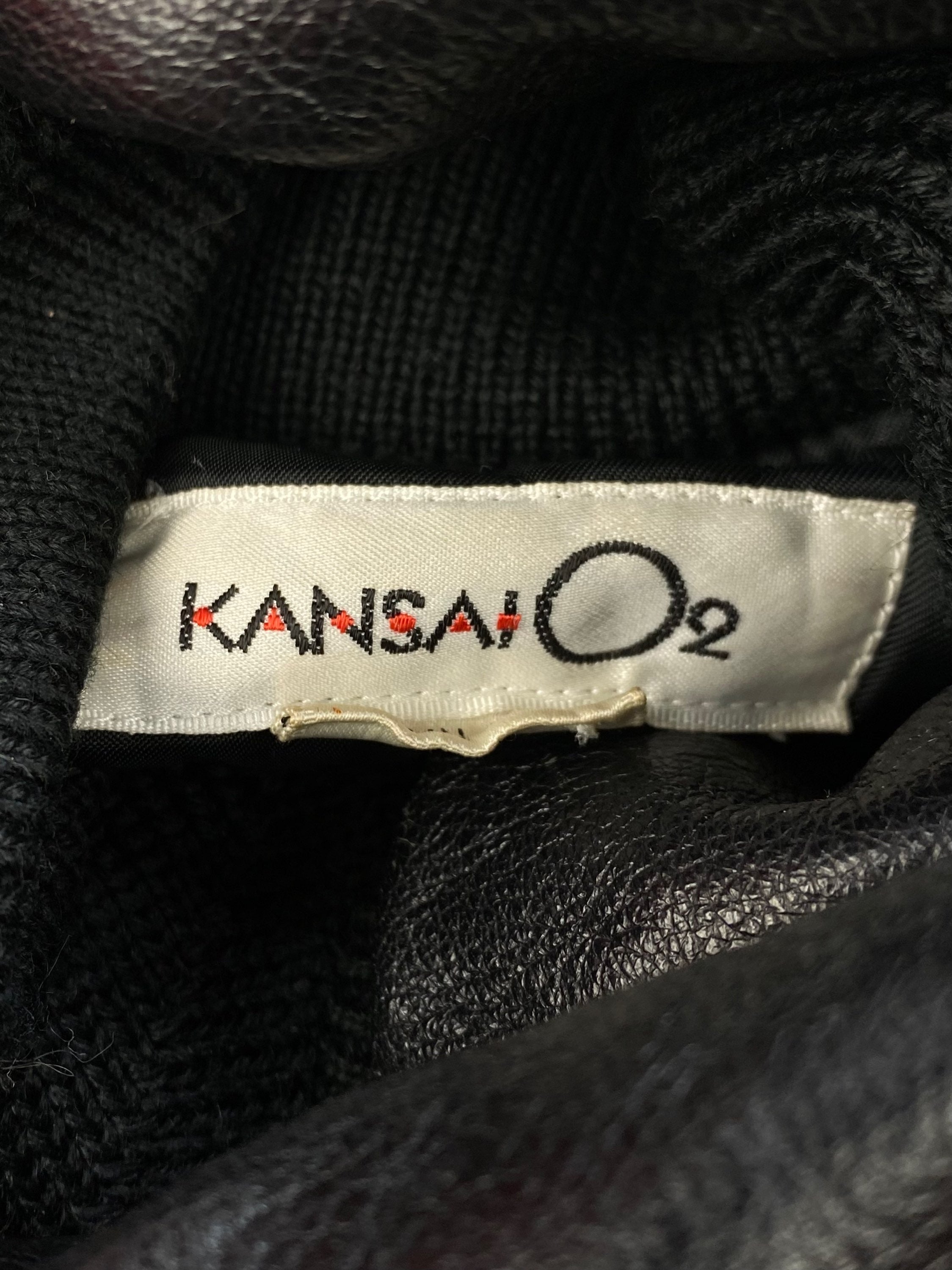 90s Kansai Yamamoto O2 Leather Patched Cherry Red Varsity Jacket