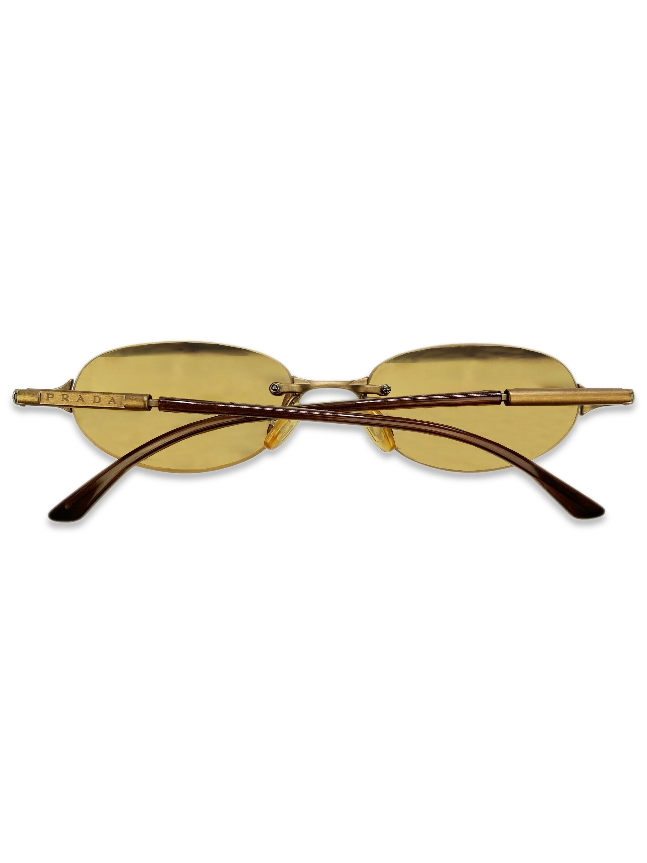 Prada Warm Tint Metallic Tech Engraved Sunglasses