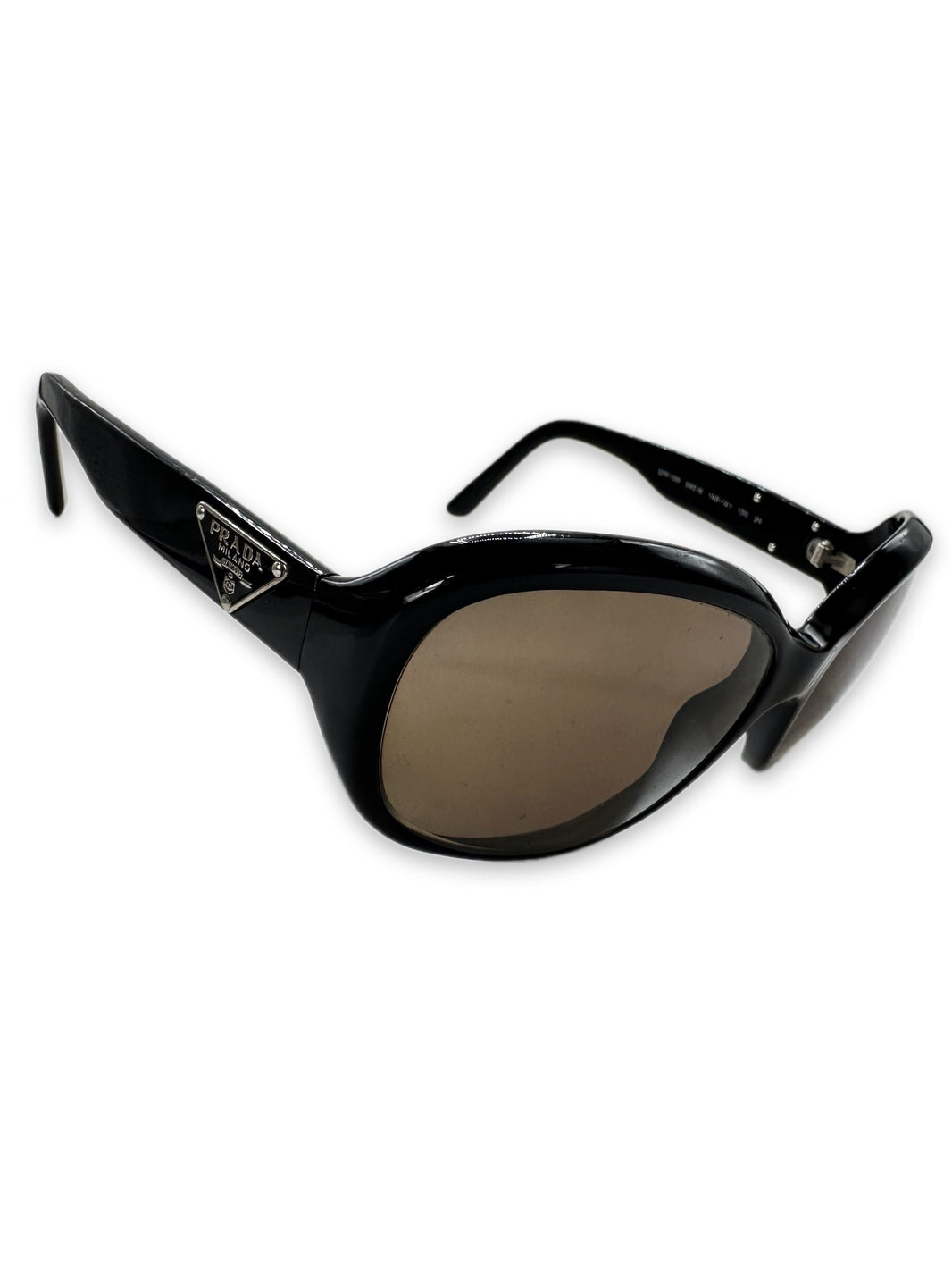 Prada Triangle Logo Rounded Frame Warm Tint Sunglasses