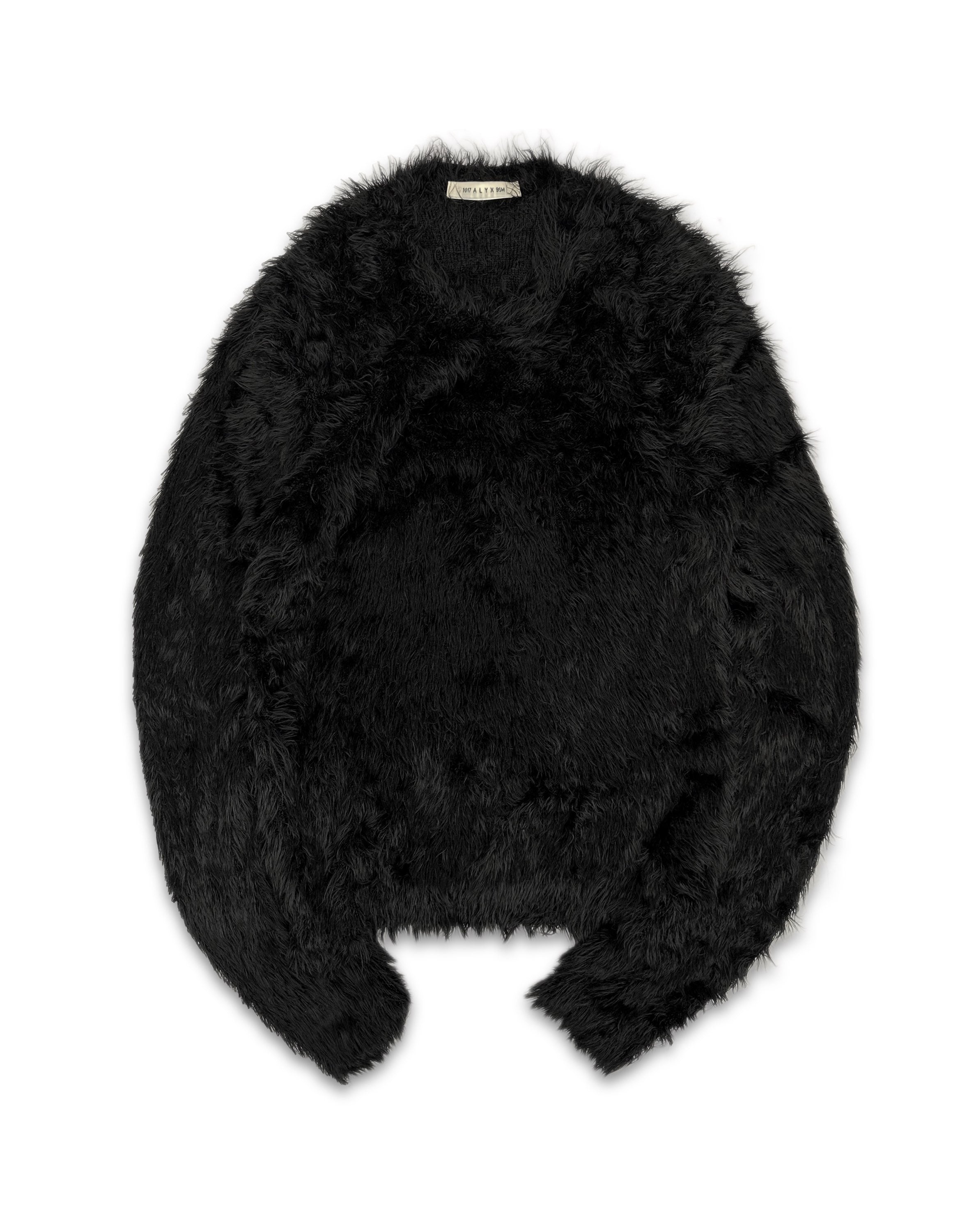1017 Alyx 9SM ‘Shag’ Faux Fur Knit Oversized Black Sweater