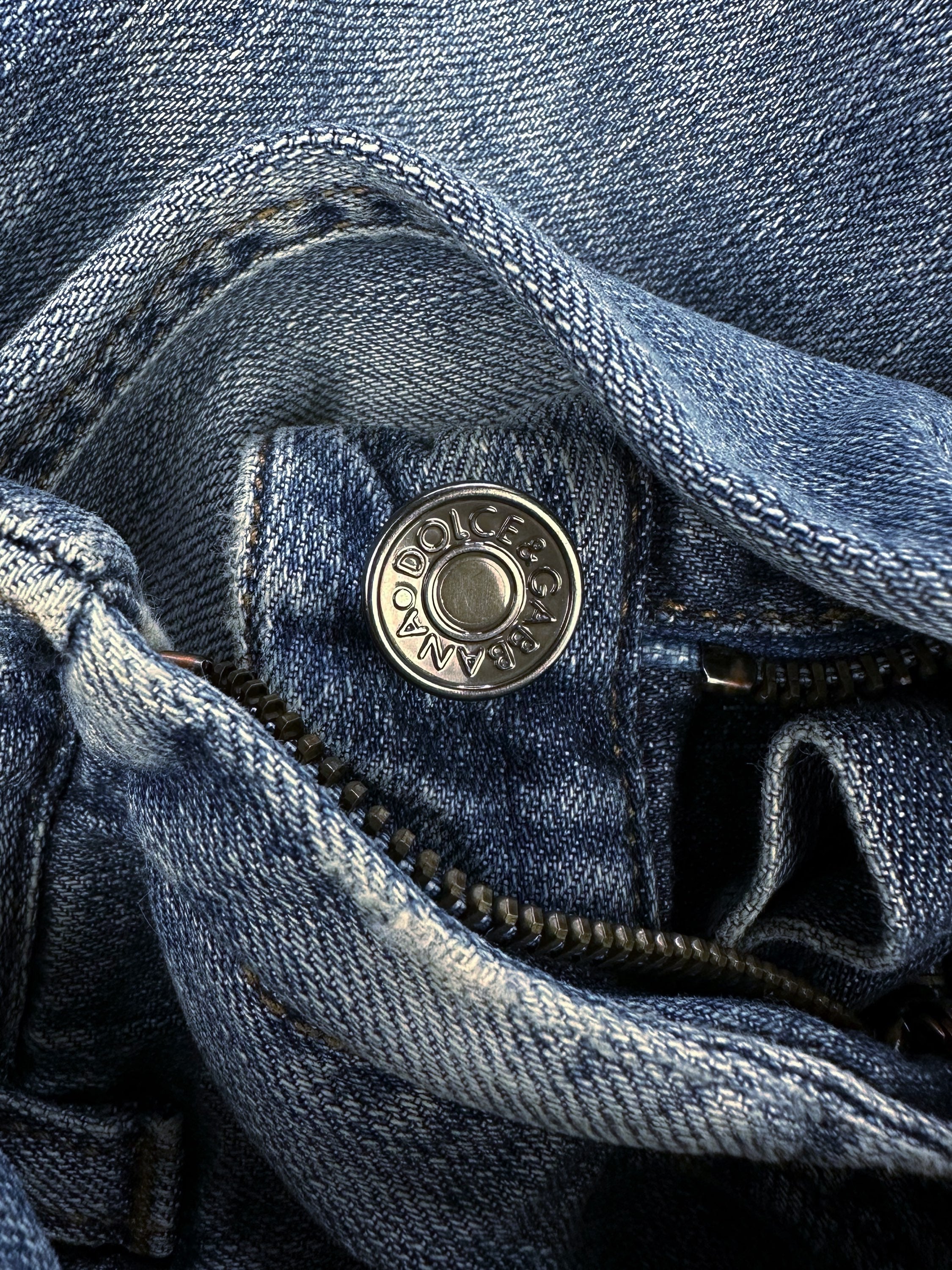 Dolce & Gabbana Distressed Light Wash Denim