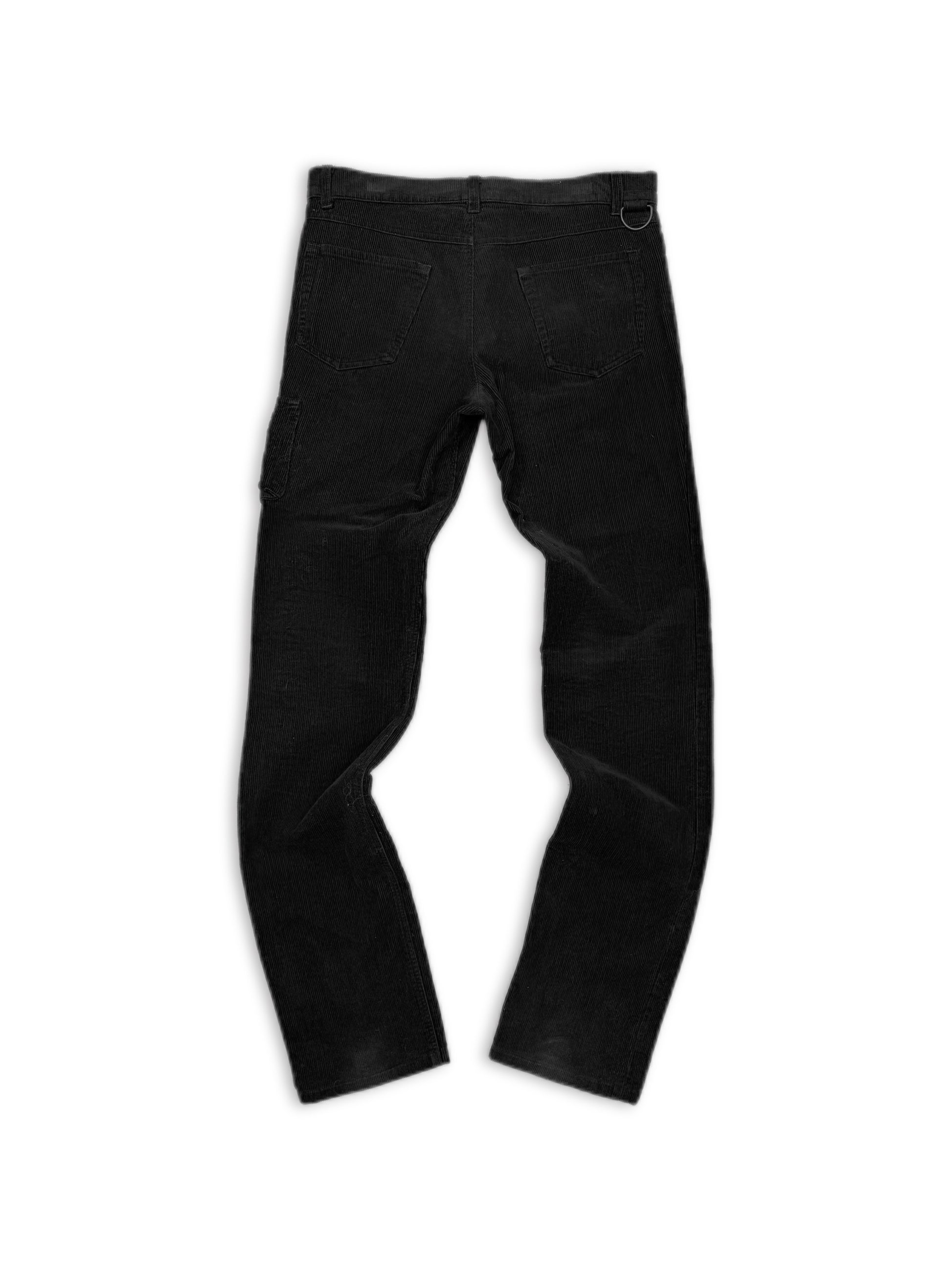 AW04 Raf Simons ‘Waves’ D-Ring Black Corduroy M-A1 Pants