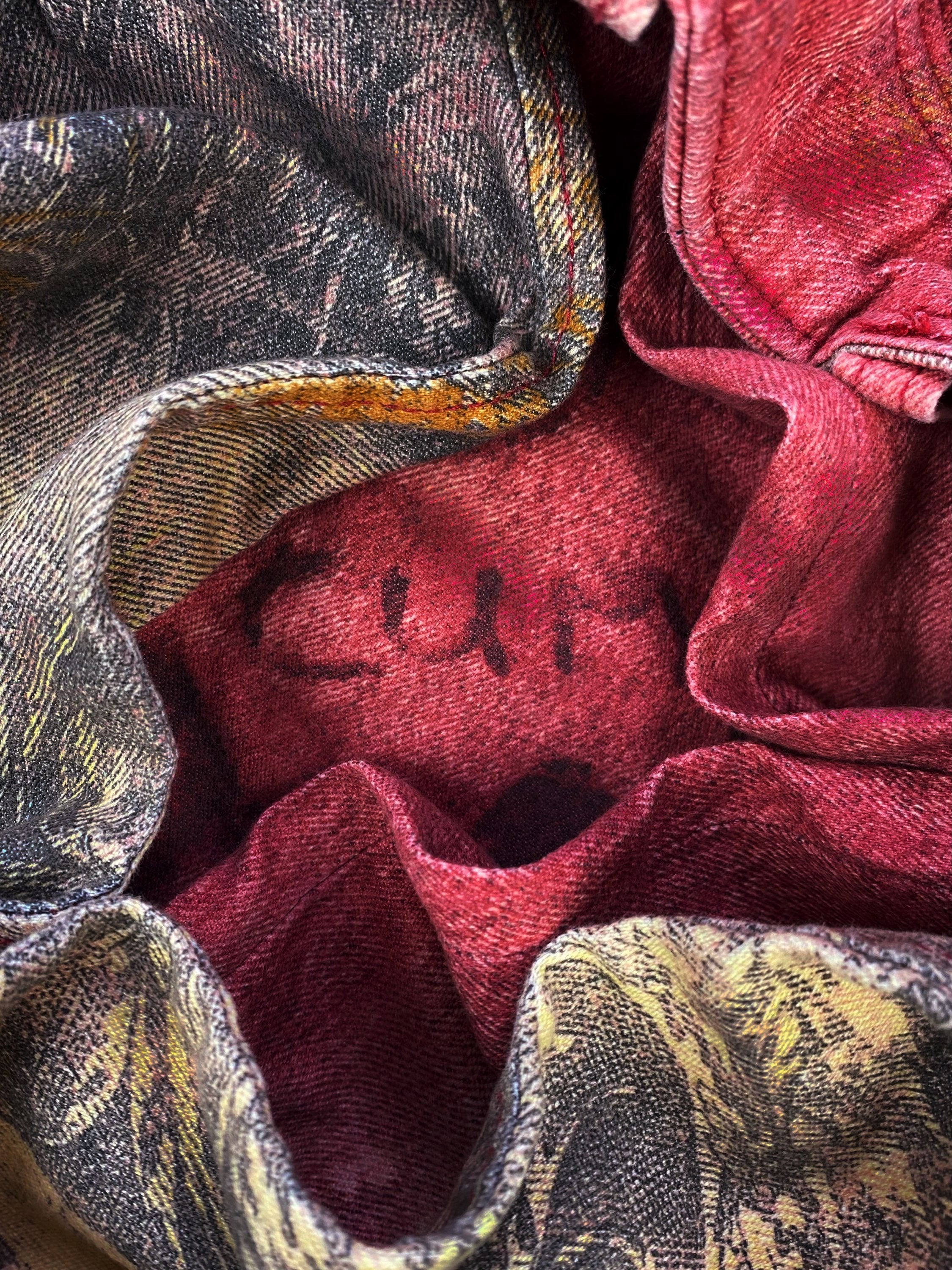 00s Tornado Mart ‘Enchanted Woods’ Flared Pink Distressed Jeans