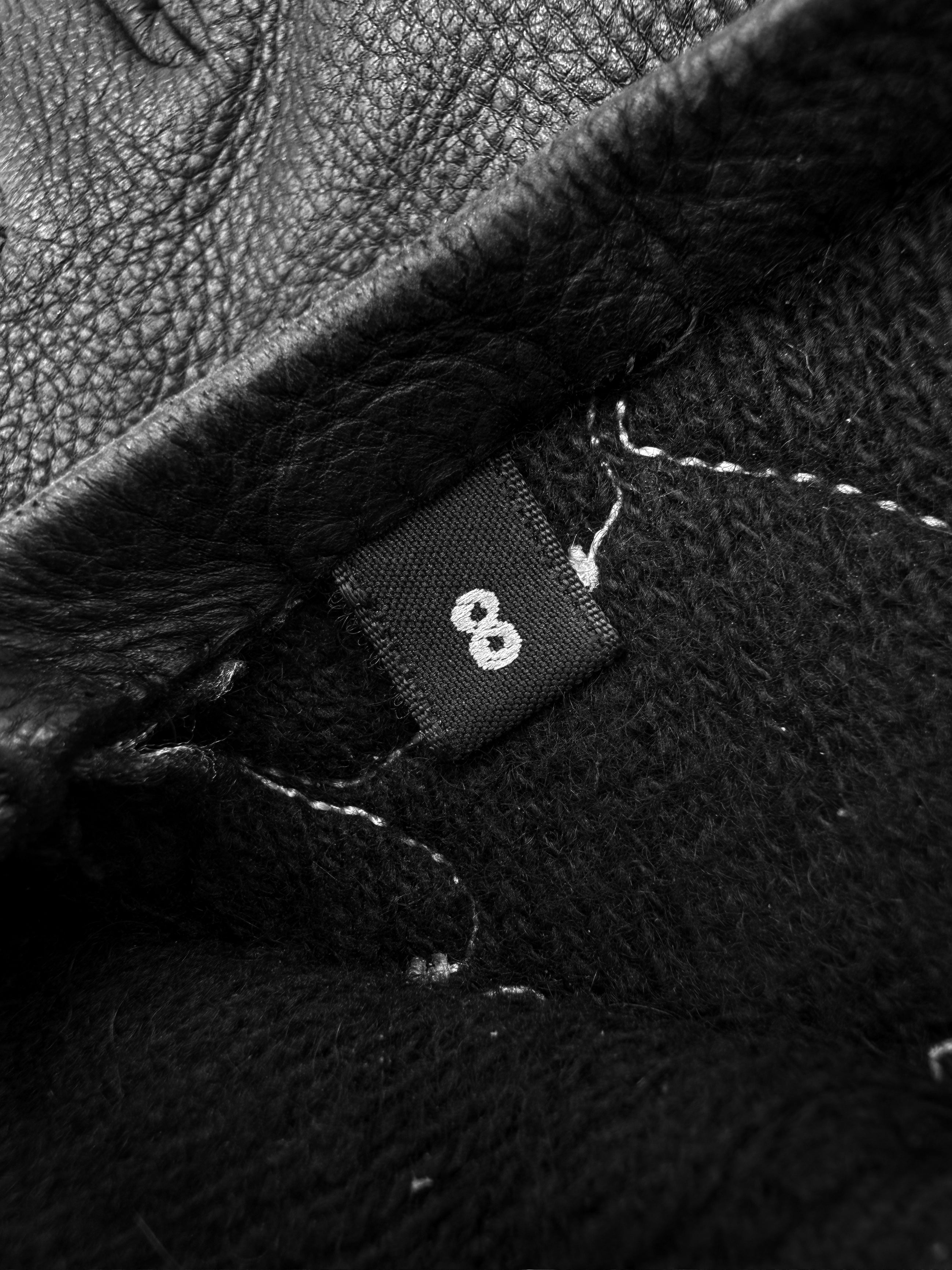 Chrome Hearts CH Patch Fingerless Dagger Zip Leather Gloves