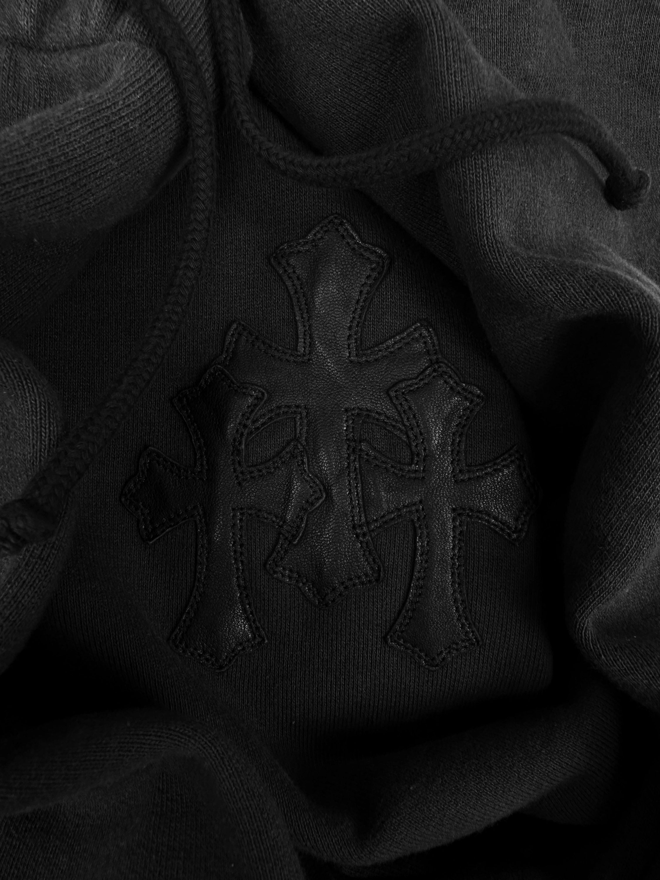 Chrome Hearts ‘Paper Jam’ Triple Cross Leather Sweat Pants