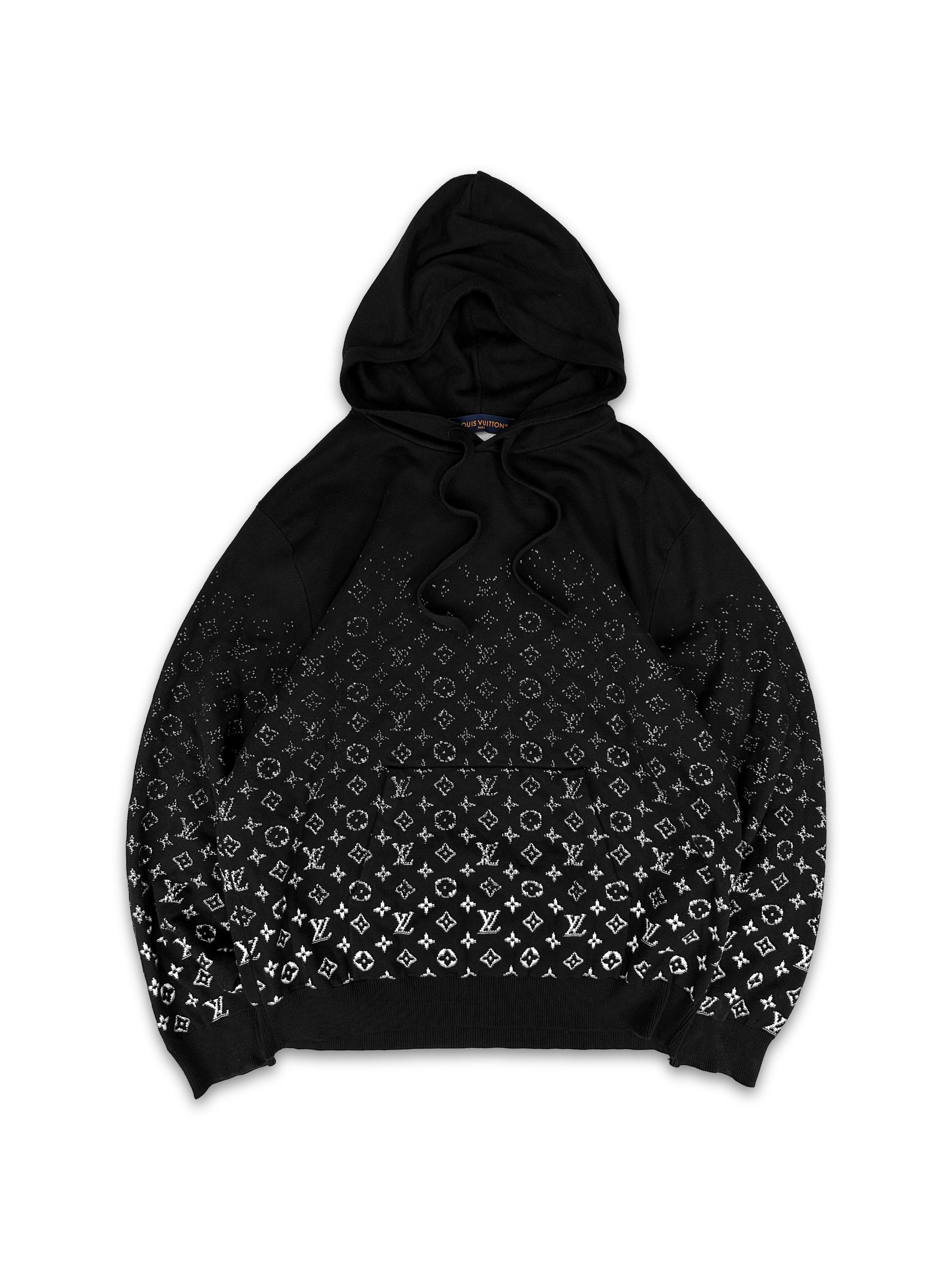 AW22 Louis Vuitton ‘Monogram’ Black Gradient Knitted Hoodie