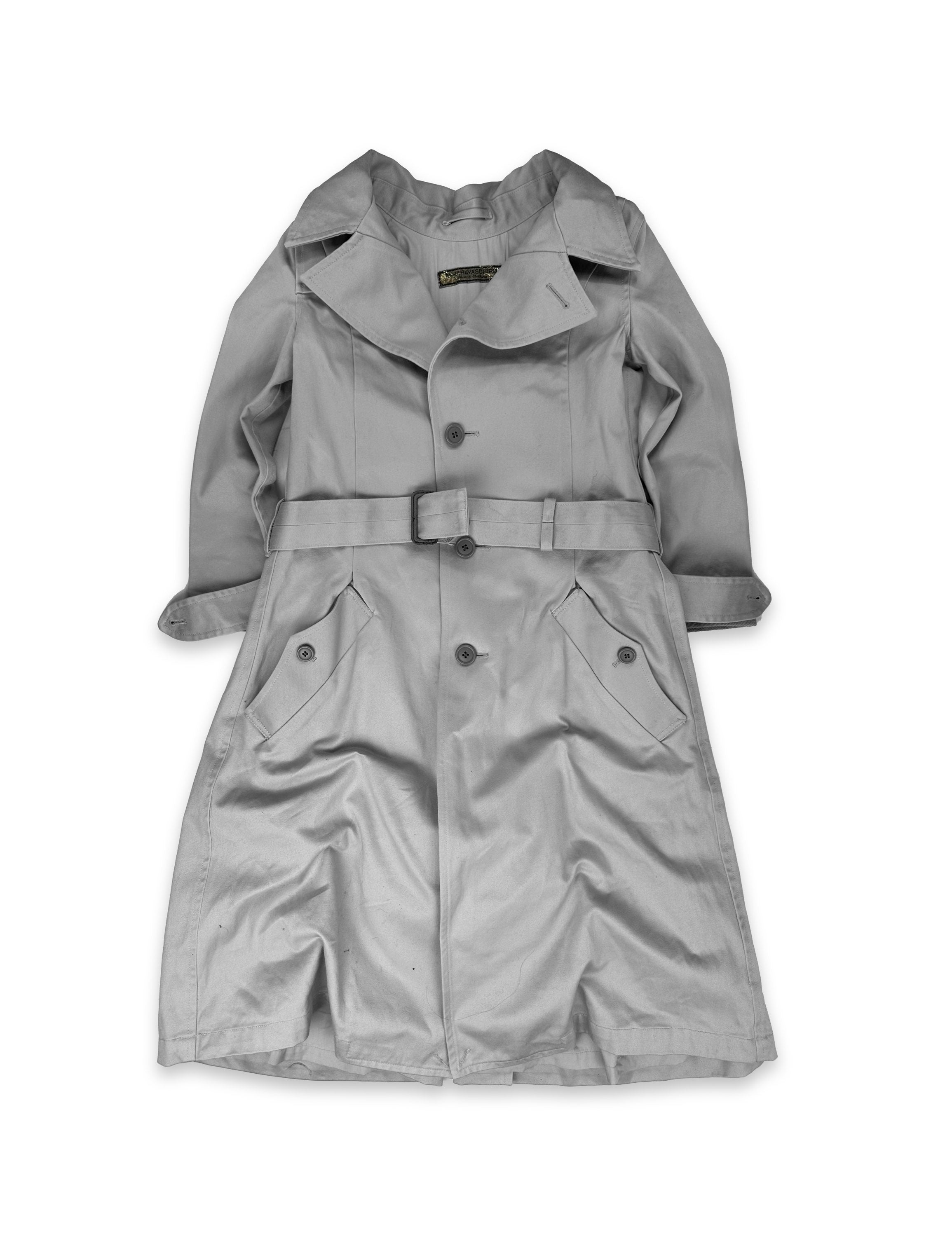 00s Mihara Yasuhiro ‘Belted’ Grey Multi Layered Trench Coat