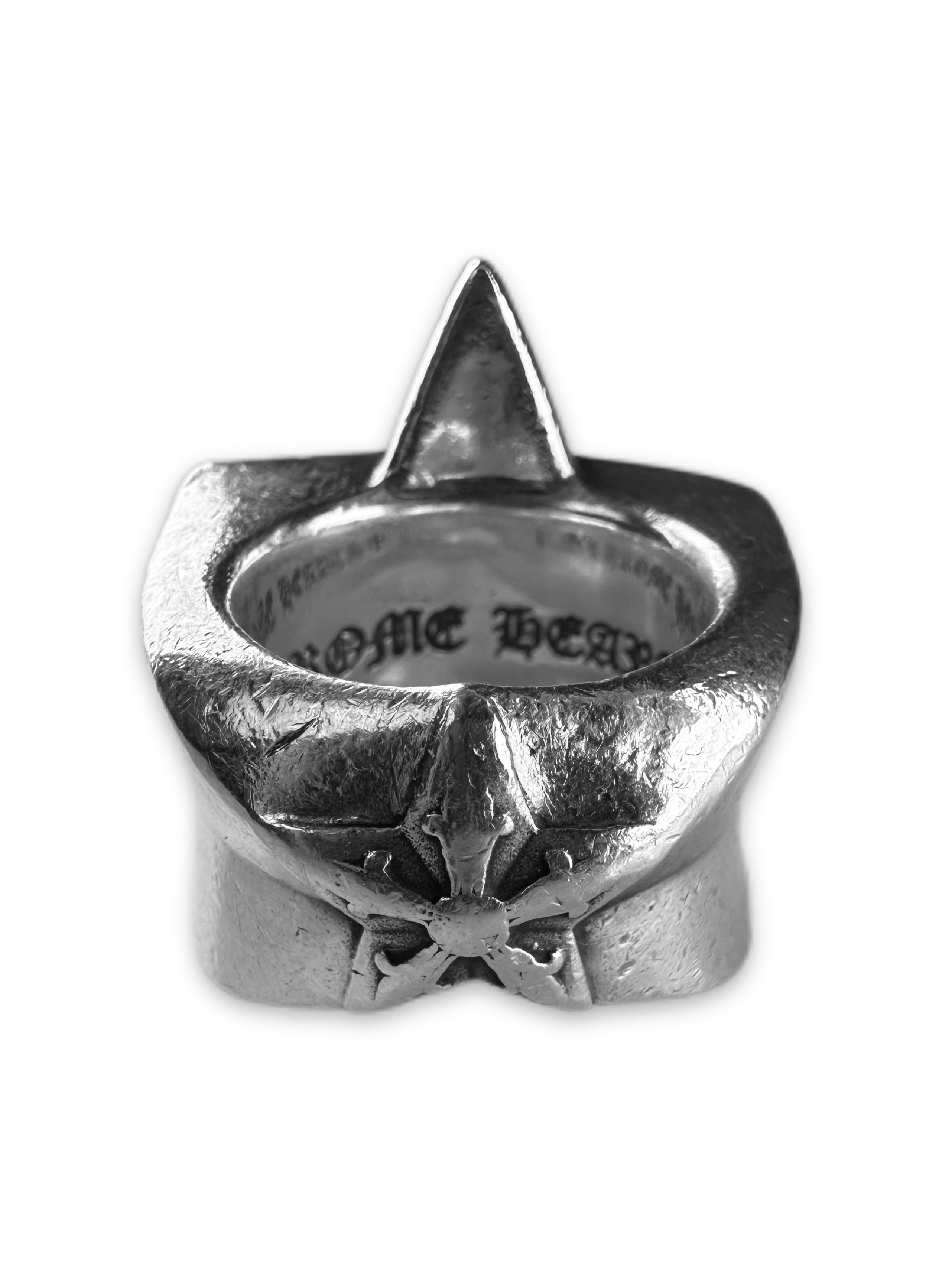 Chrome Hearts ‘5 Point Star’ .925 Silver XL Etched Ring