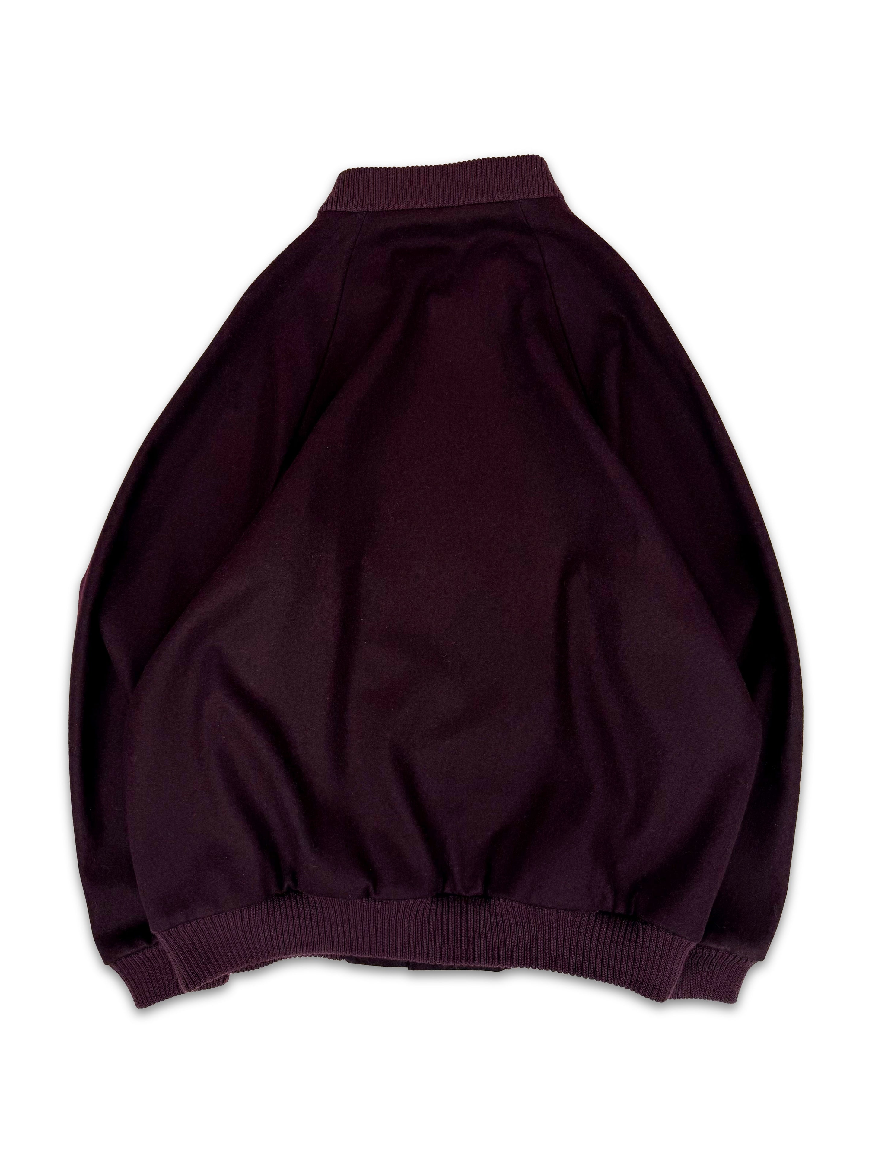 AW01 Raf Simons ‘Riot! Riot! Riot!’ Burgundy Wool Bomber Jacket