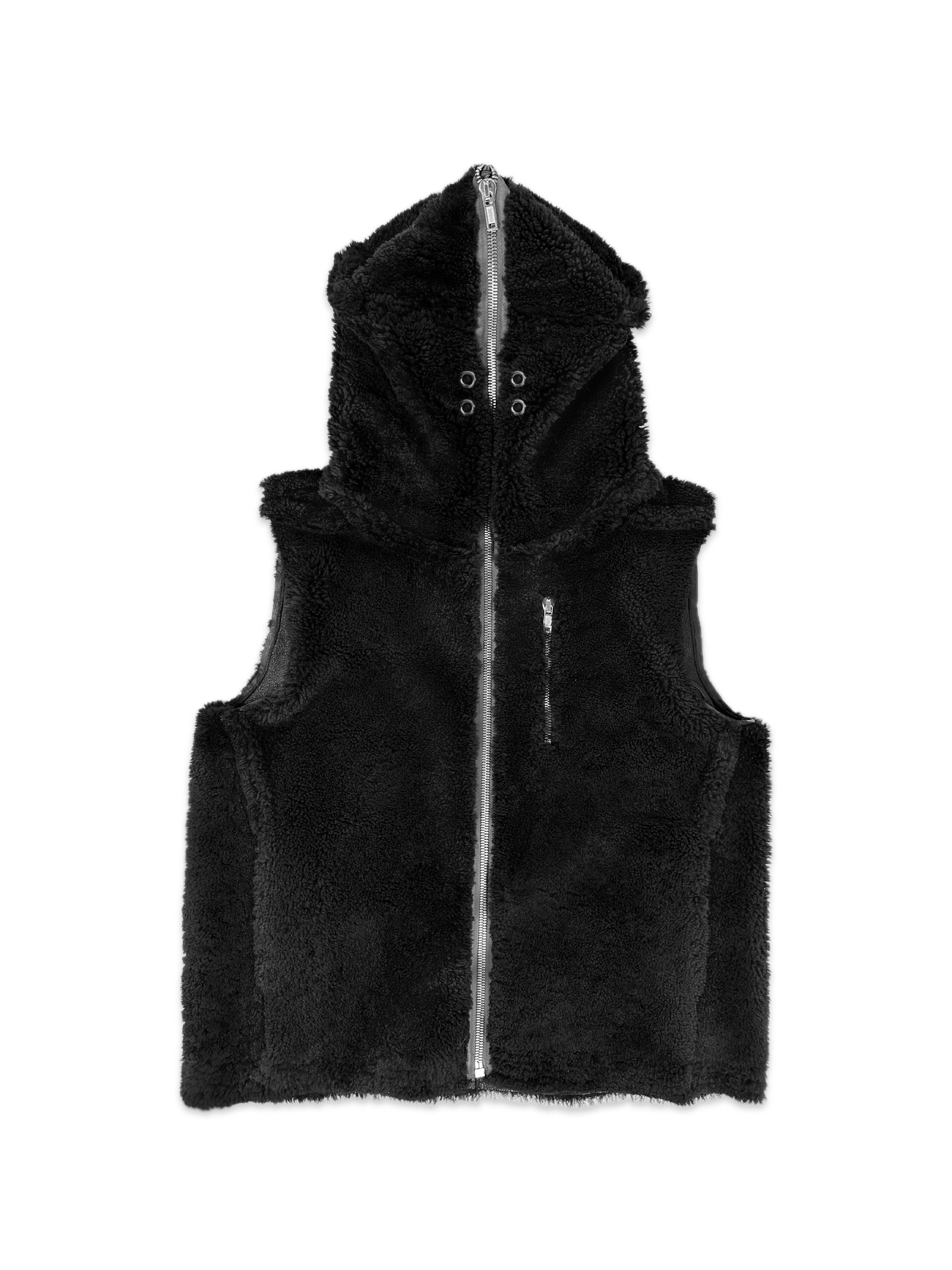 AW22 Rick Owens ‘Gimp’ Strobe Lamb Skin Shearling Fur Vest