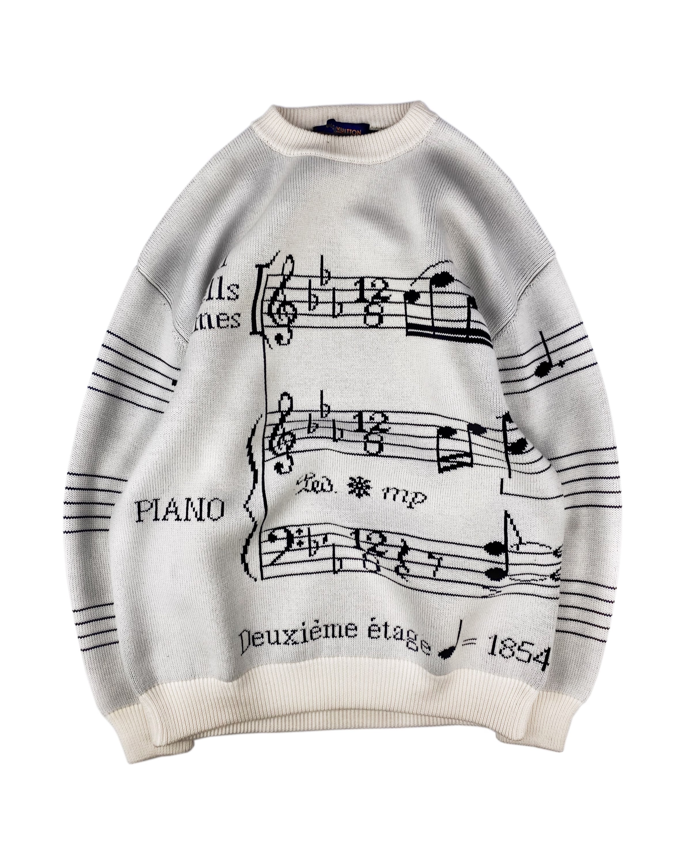 FW19 Louis Vuitton ‘Sound Design’ Partition Intarsia Music Sweater
