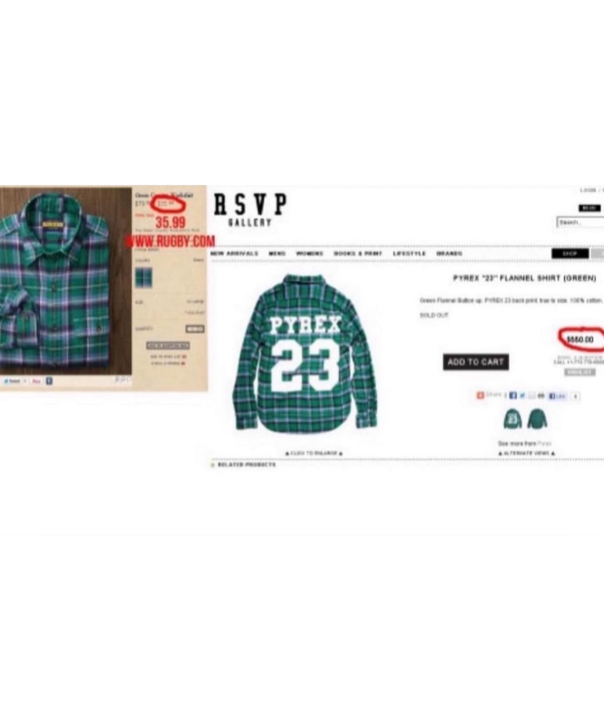 2013 Pyrex Vision by Virgil Abloh ‘23’ Red Checkered Long Sleeve Flannel