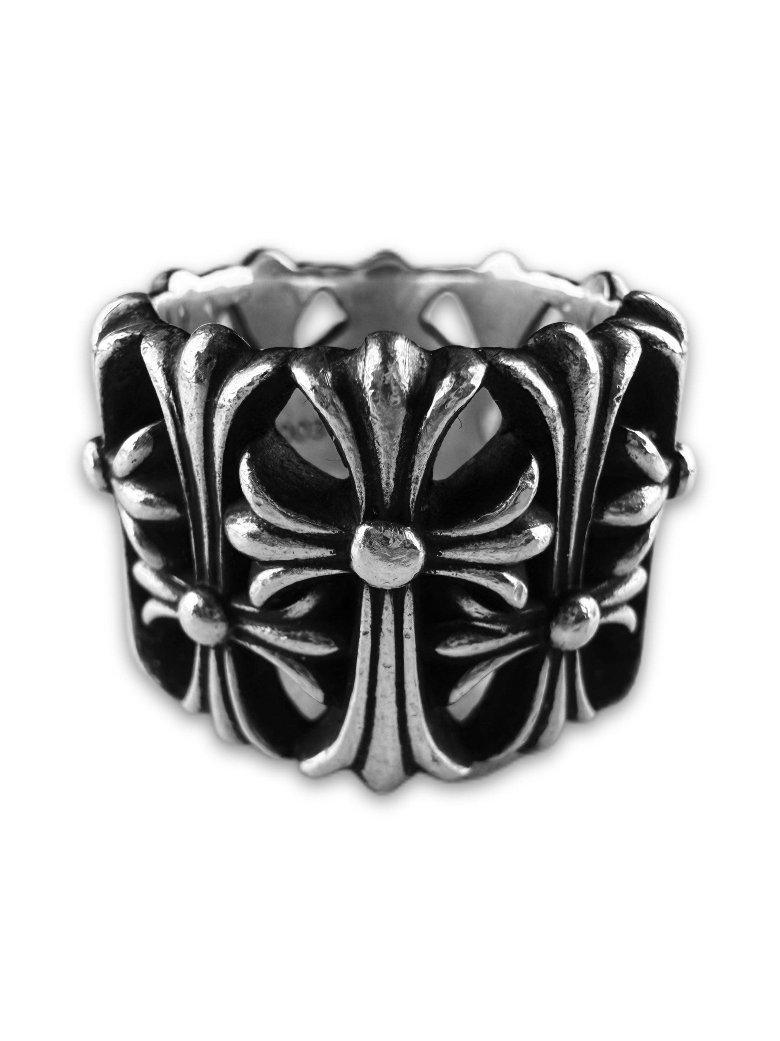 Chrome Hearts ‘Cemetery’ Multi Cross .925 Silver Monogram Ring