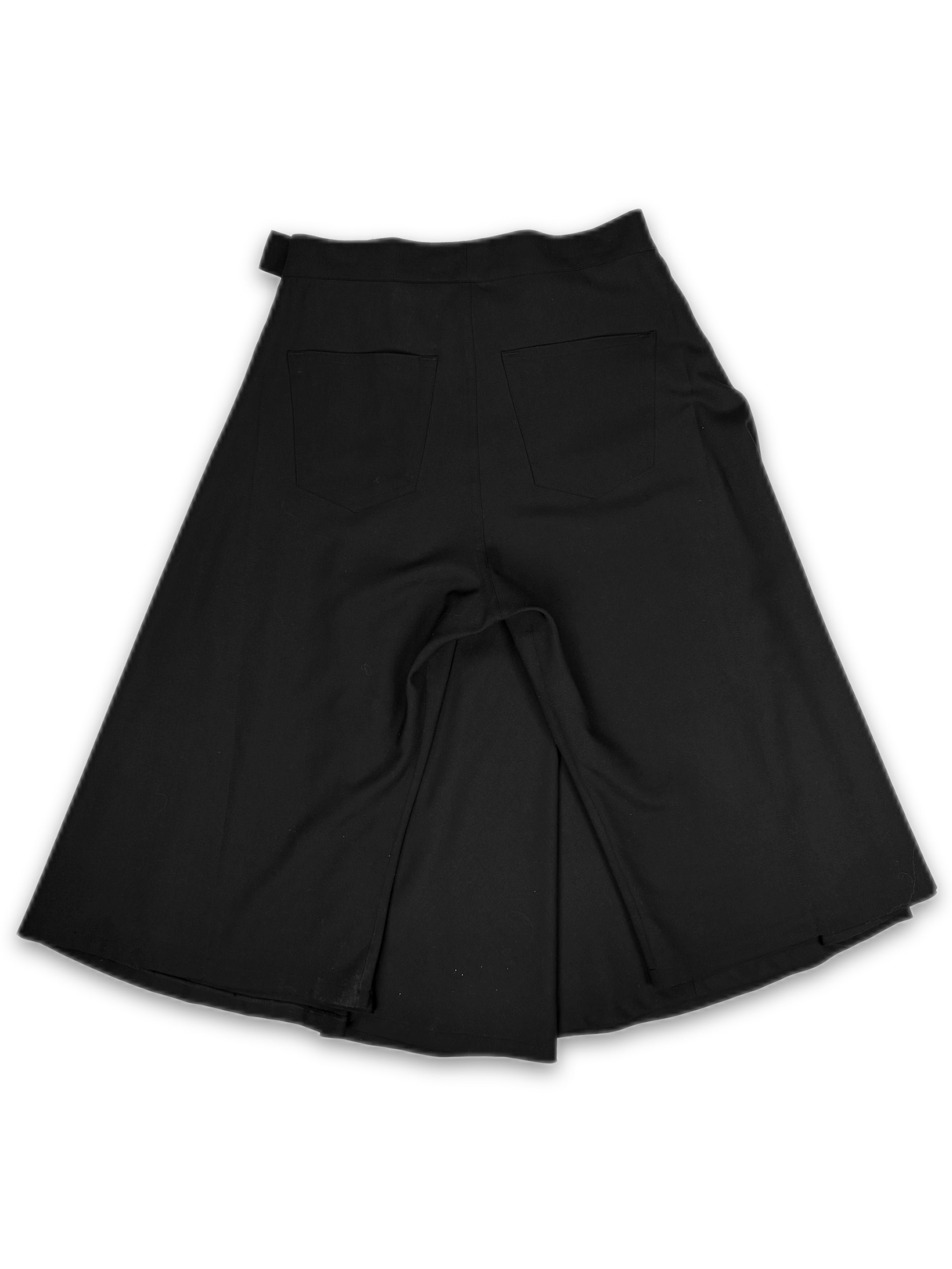 00s Junya Watanabe Belted Black Layered Skirt Shorts