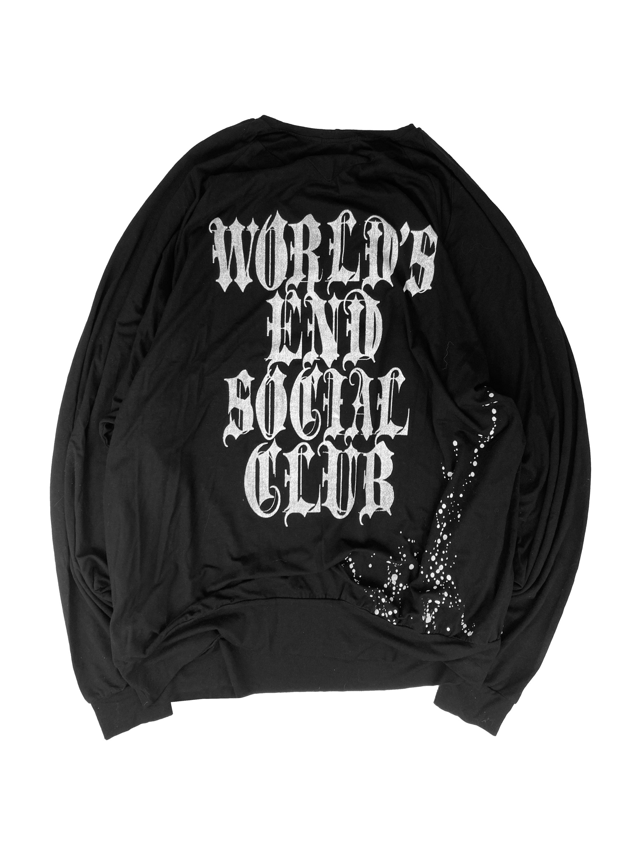 00s Kmrii ‘World’s End’ Gothic Spell Out Heavy Weight Sweater