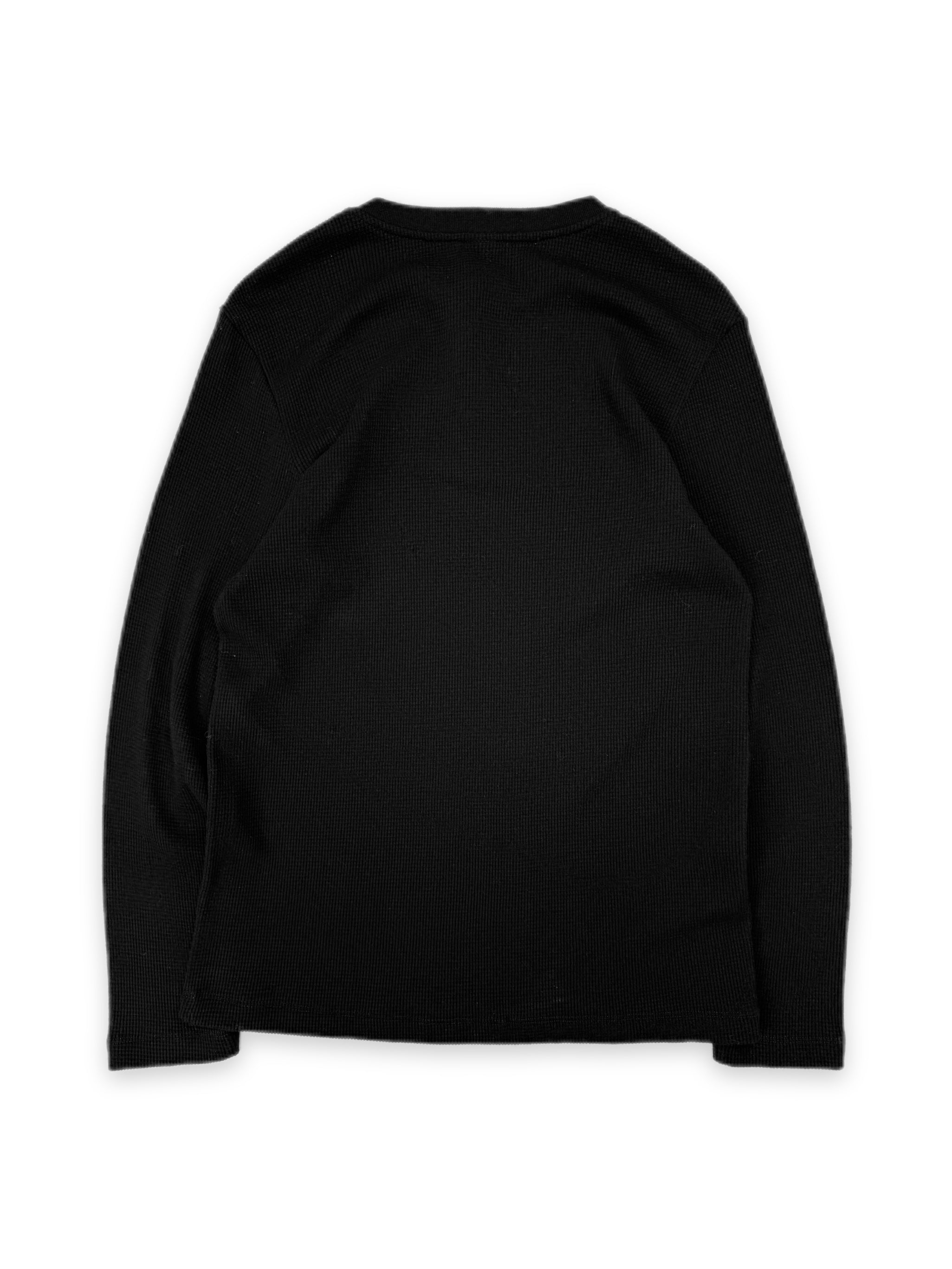 Chrome Hearts Henley .925 Silver Button CH Embroidered Thermal Long Sleeve
