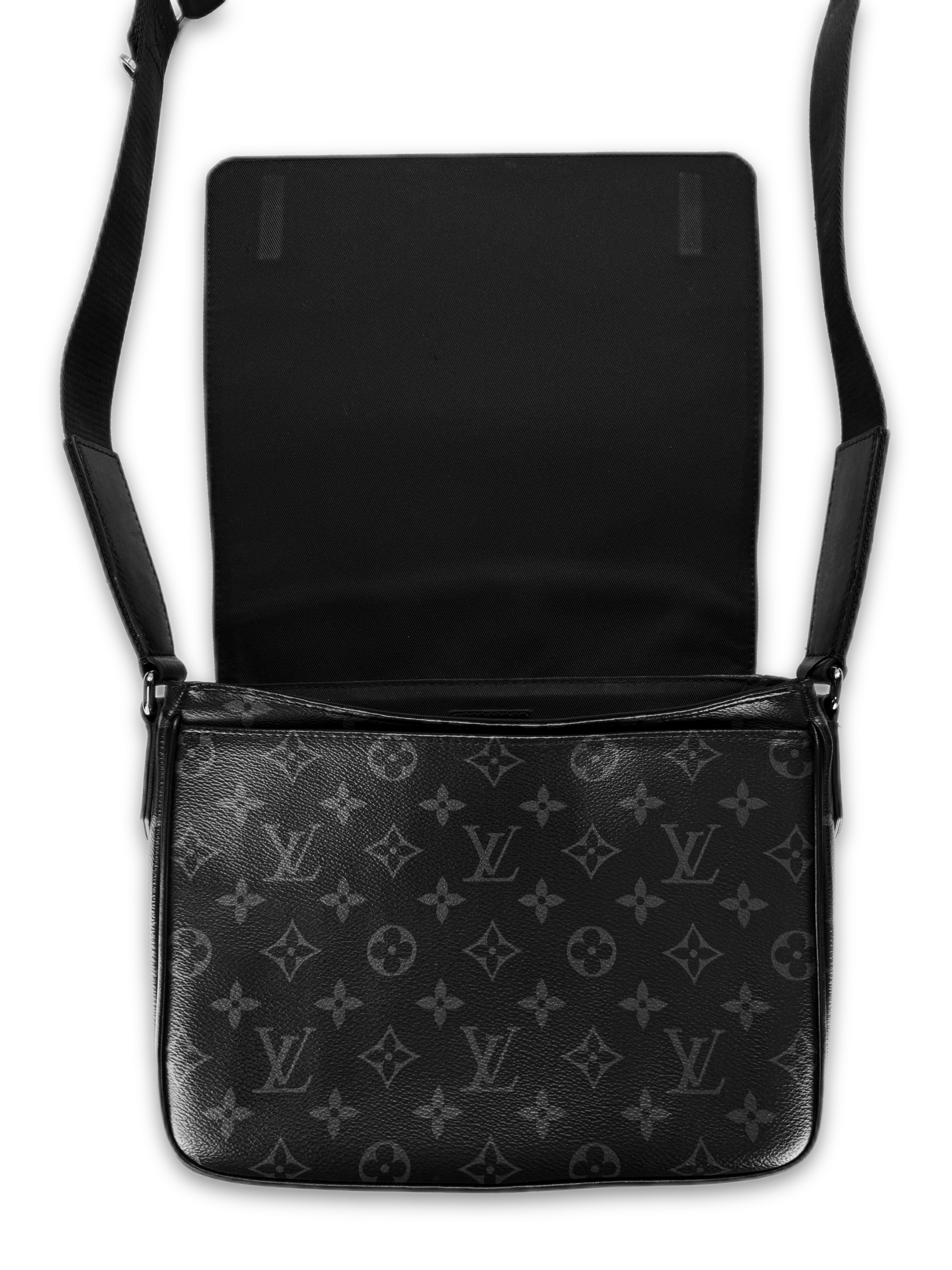 Louis Vuitton Black Leather Monogram Crossbody Shoulder Bag