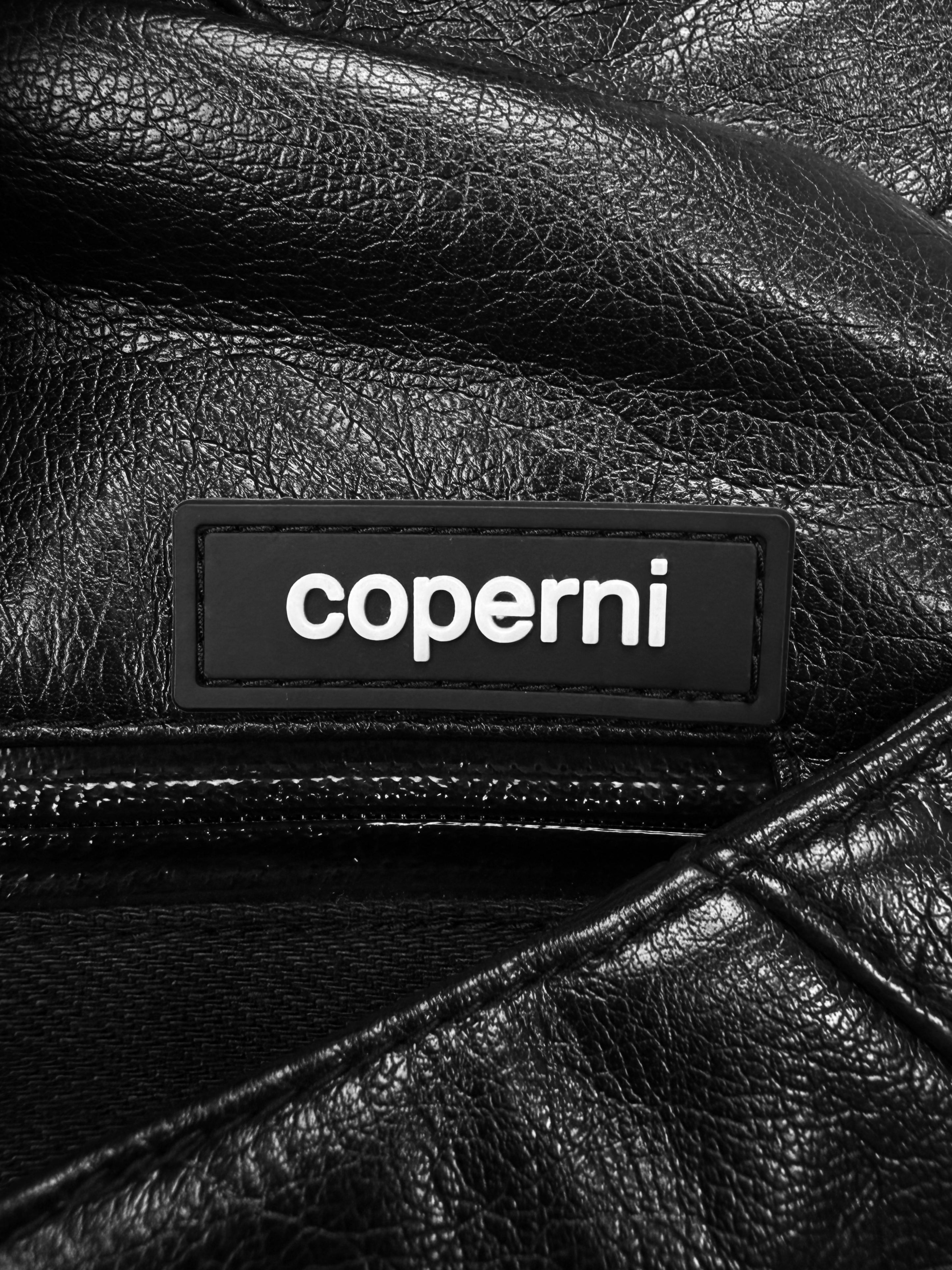 Coperni Black Faux Leather ‘Cutout’ Cropped Biker Jacket