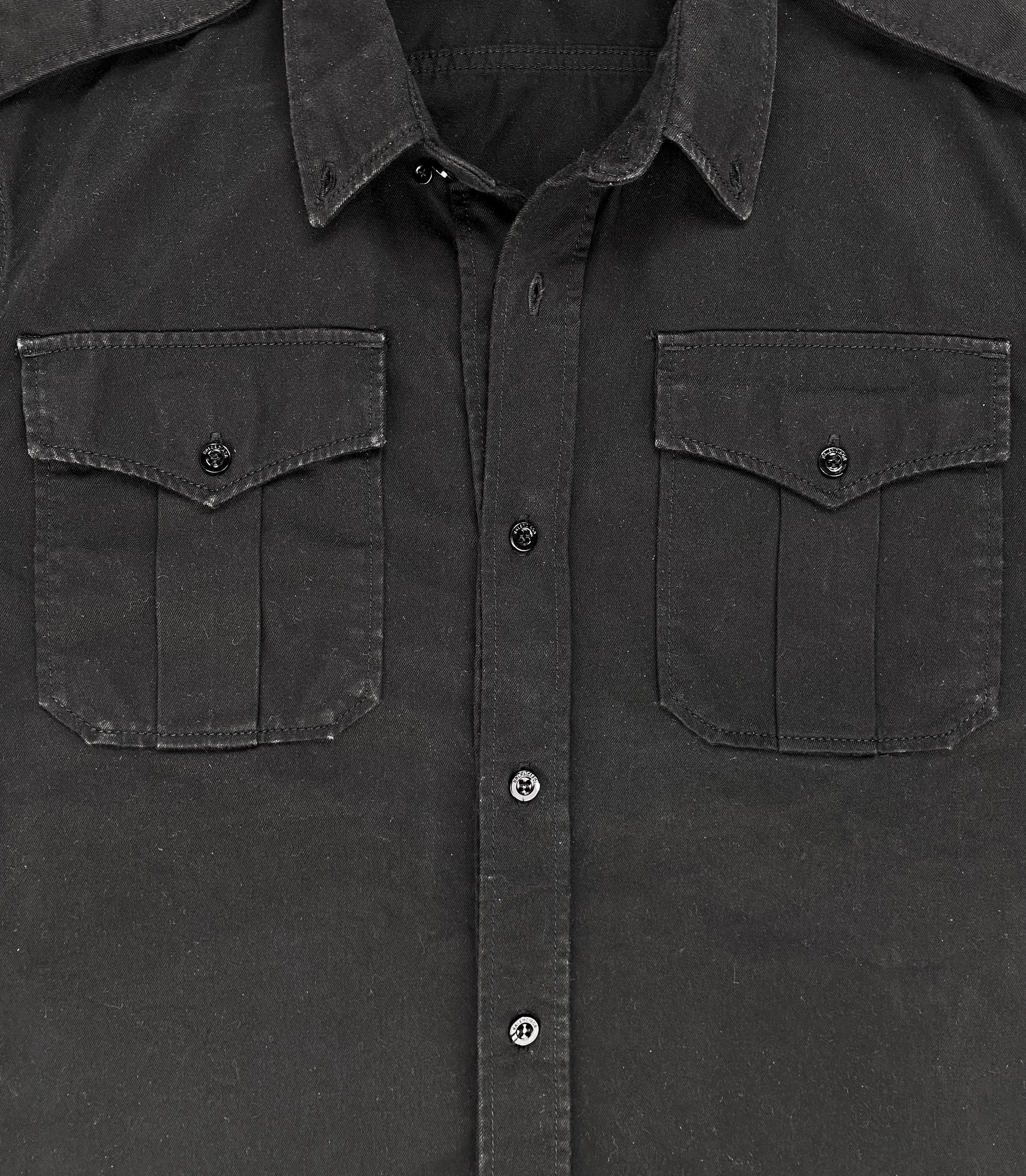 FW17 Balenciaga Cargo Pocket Embroidered Button Up Shirt