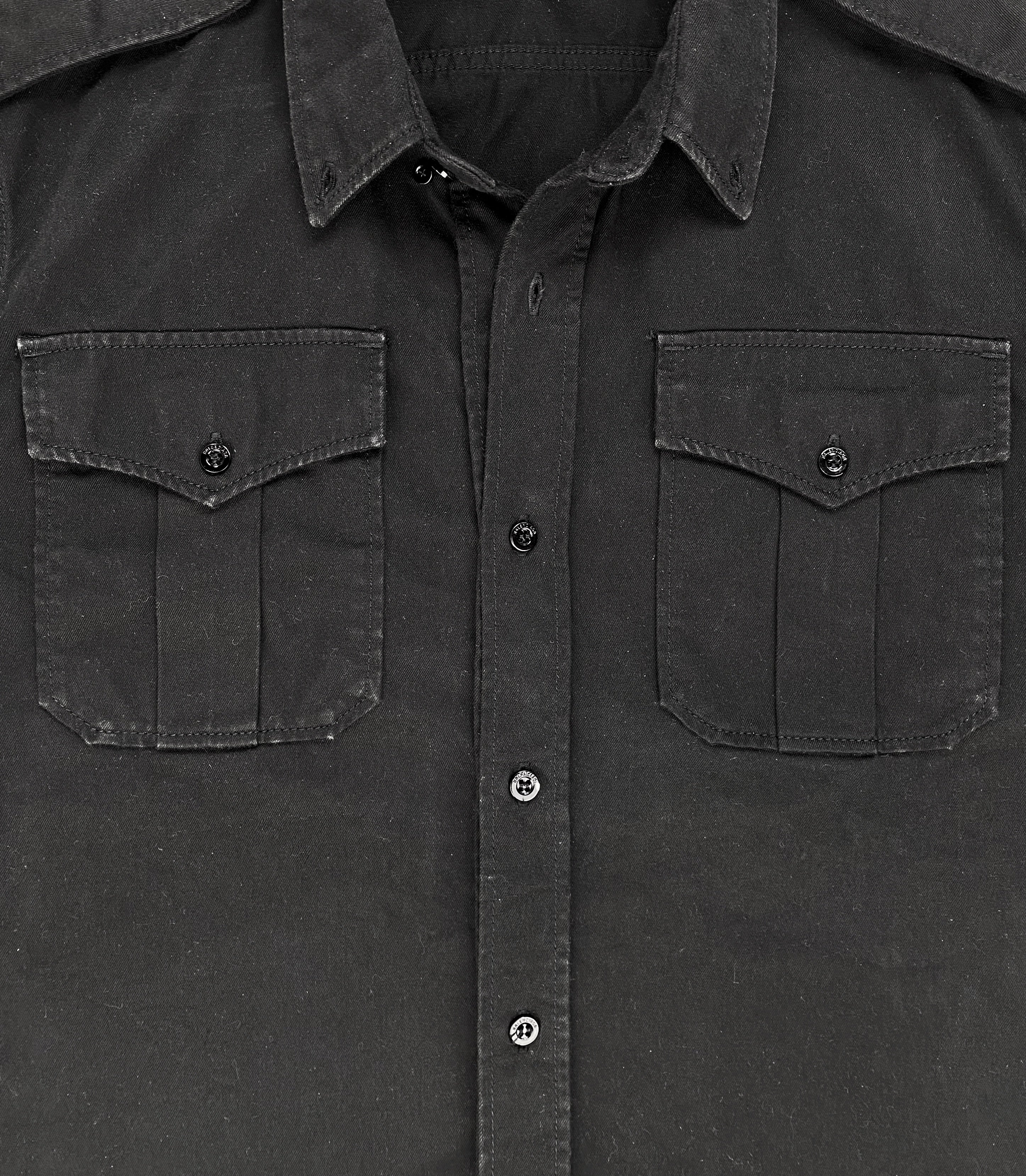 FW17 Balenciaga Cargo Pocket Embroidered Button Up Shirt